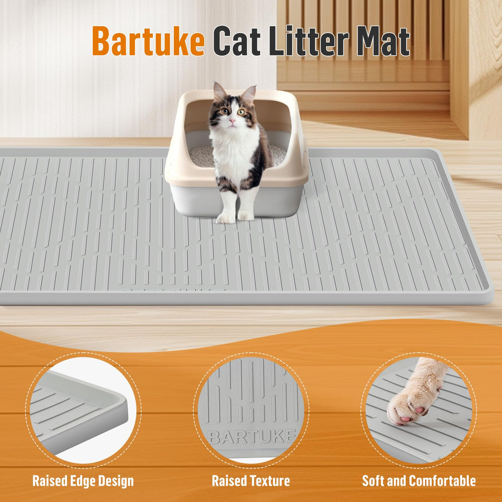 Bartuke tapis litière bord relevé détail empêche fuite et dégâts