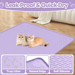 Bartuke tapis litière détail bord surélevé empêchant fuite de litière sur le sol