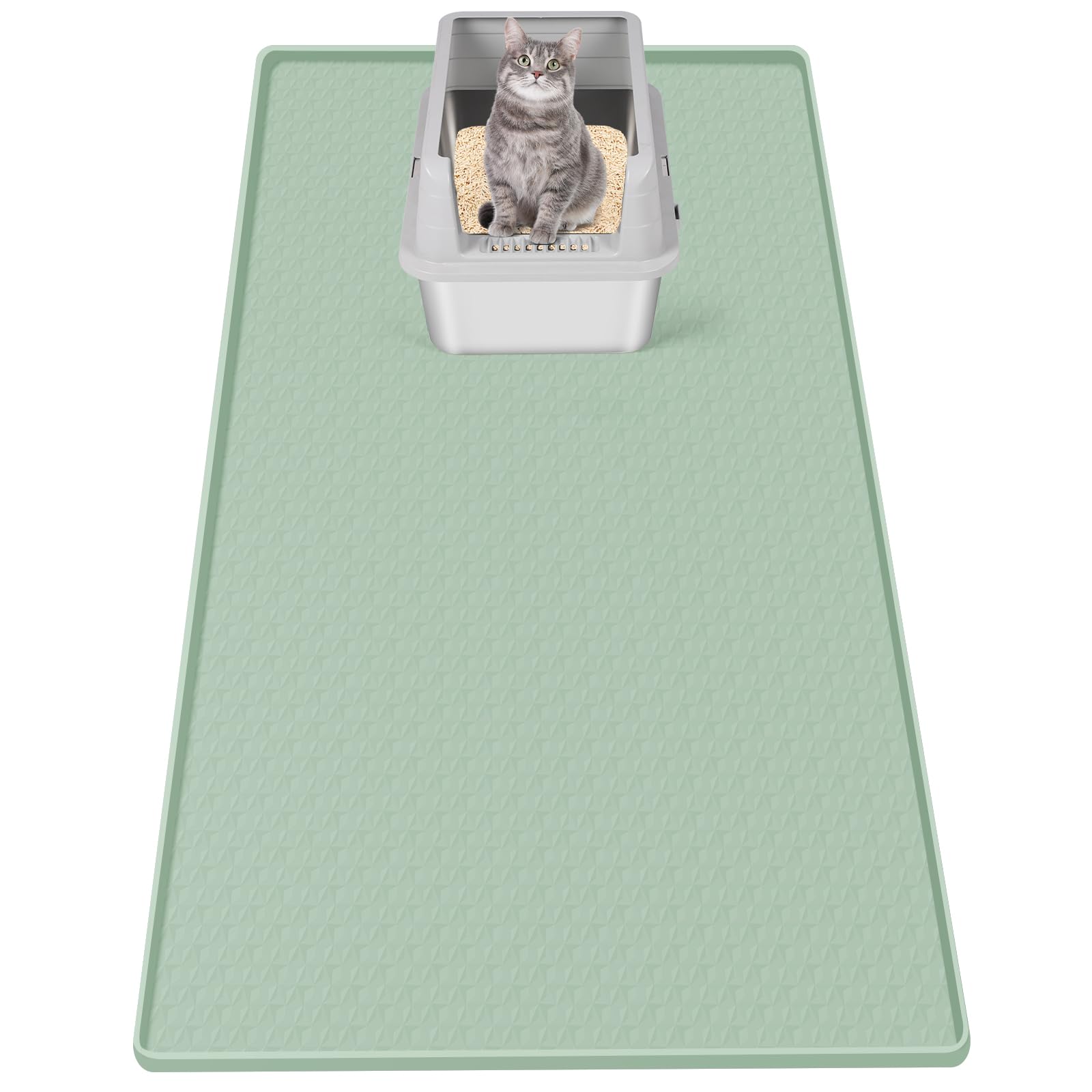 Bartuke tapis litière face avant montrant grande couverture et protection du sol