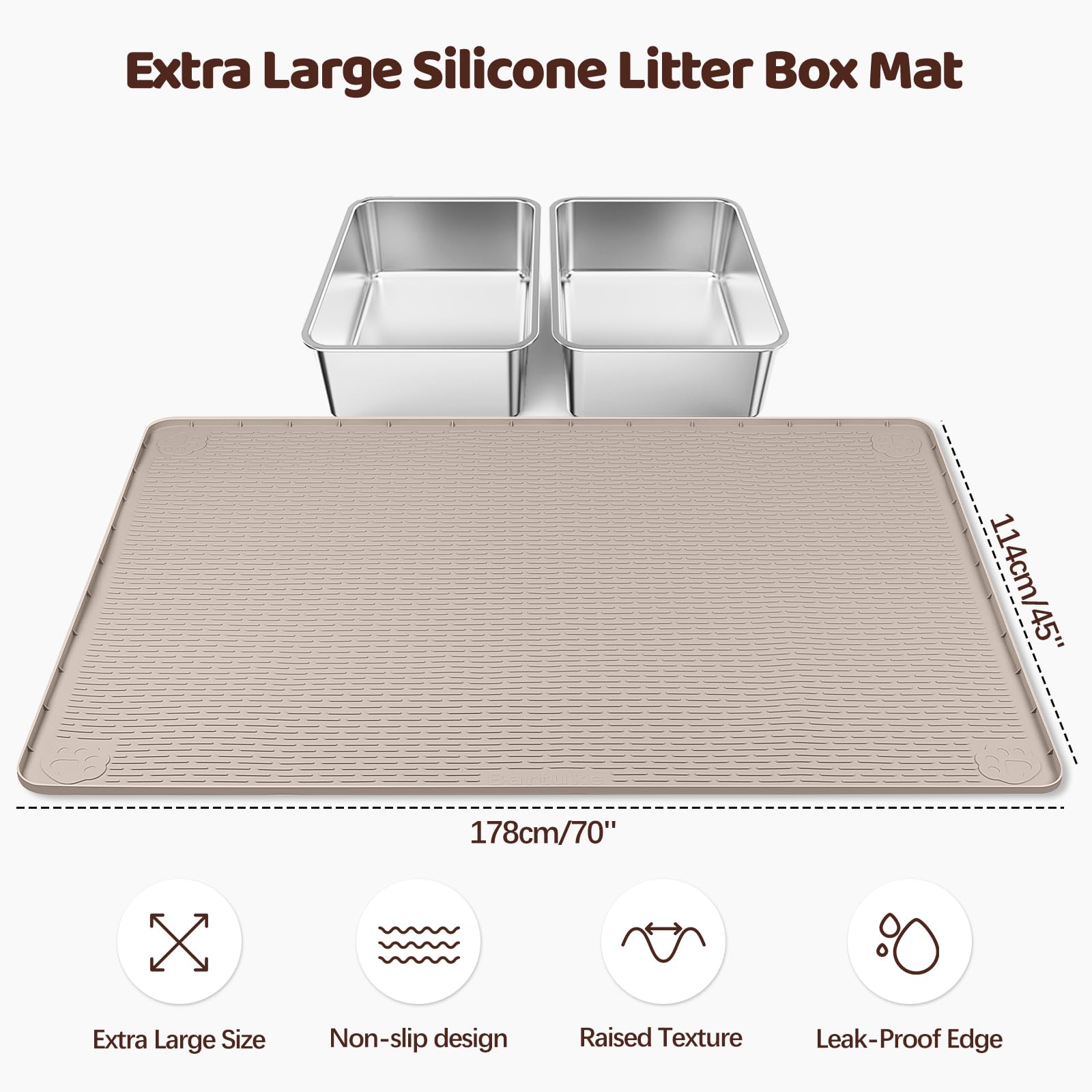 Bartuke gros plan texture silicone retient efficacement la litière