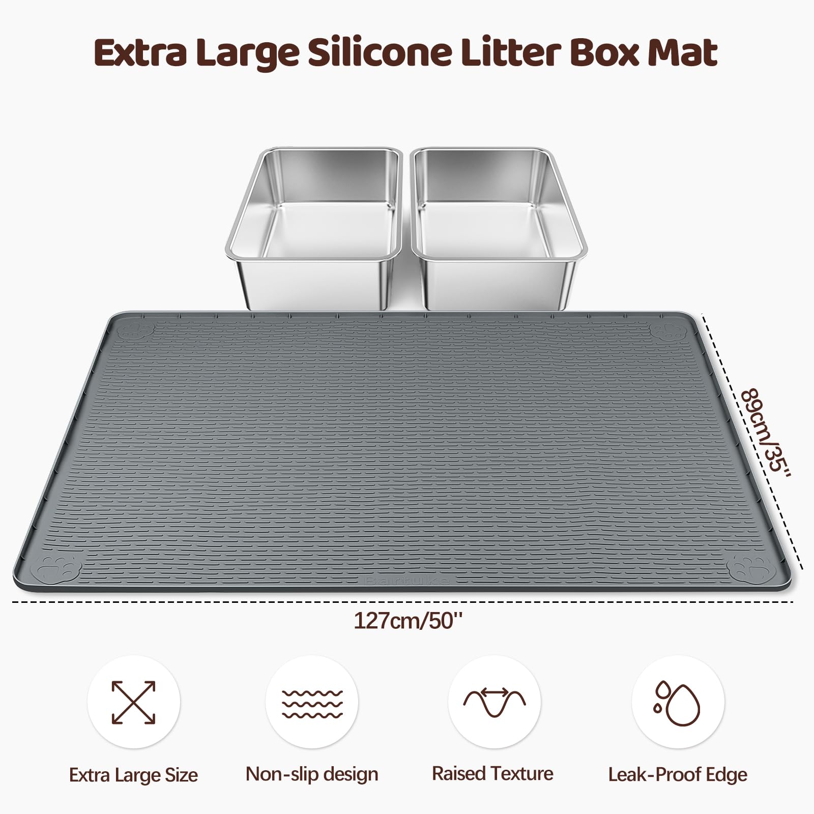 Bartuke tapis litière gros plan silicone montrant matière souple et durable