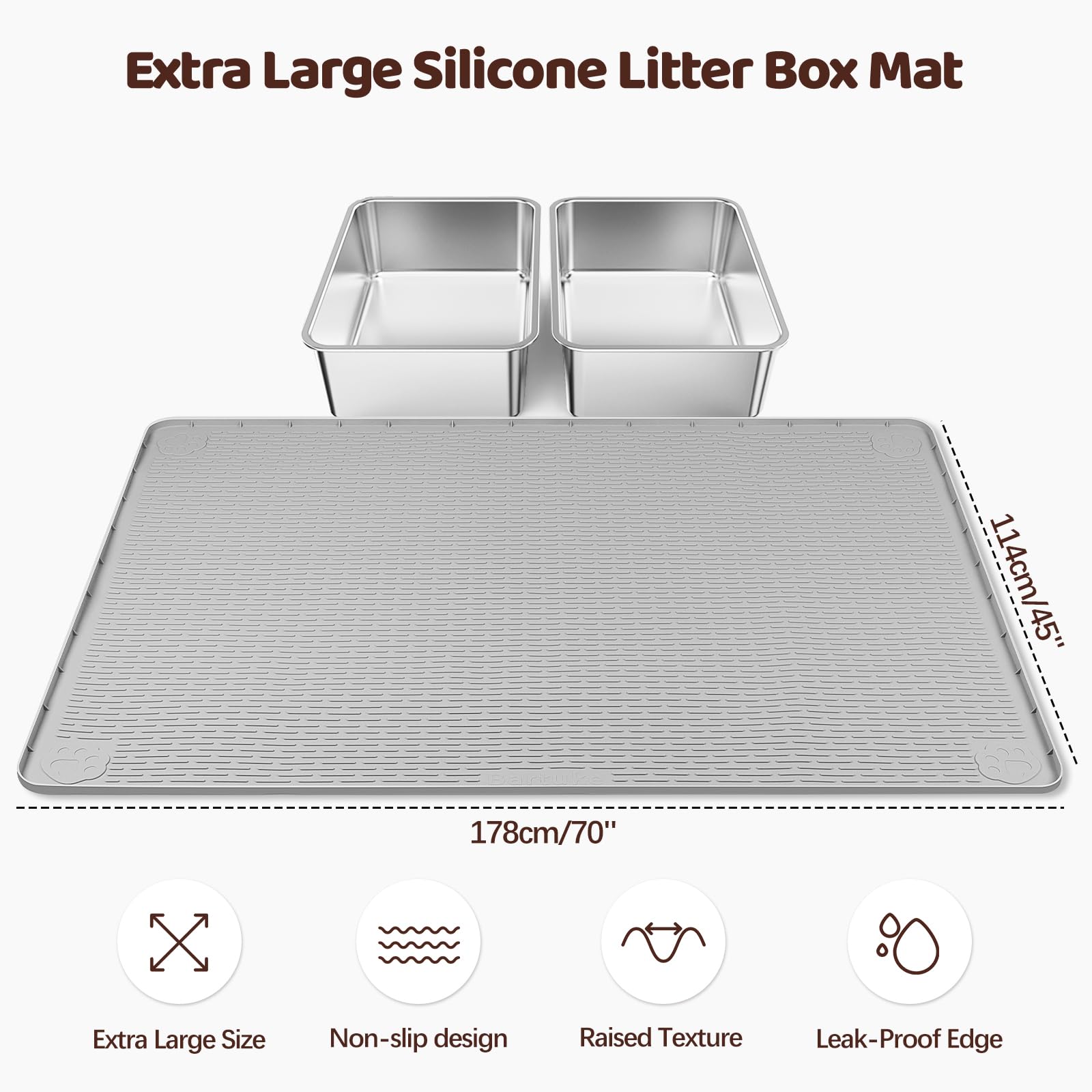 Bartuke gros plan texture en silicone retenant efficacement la litière