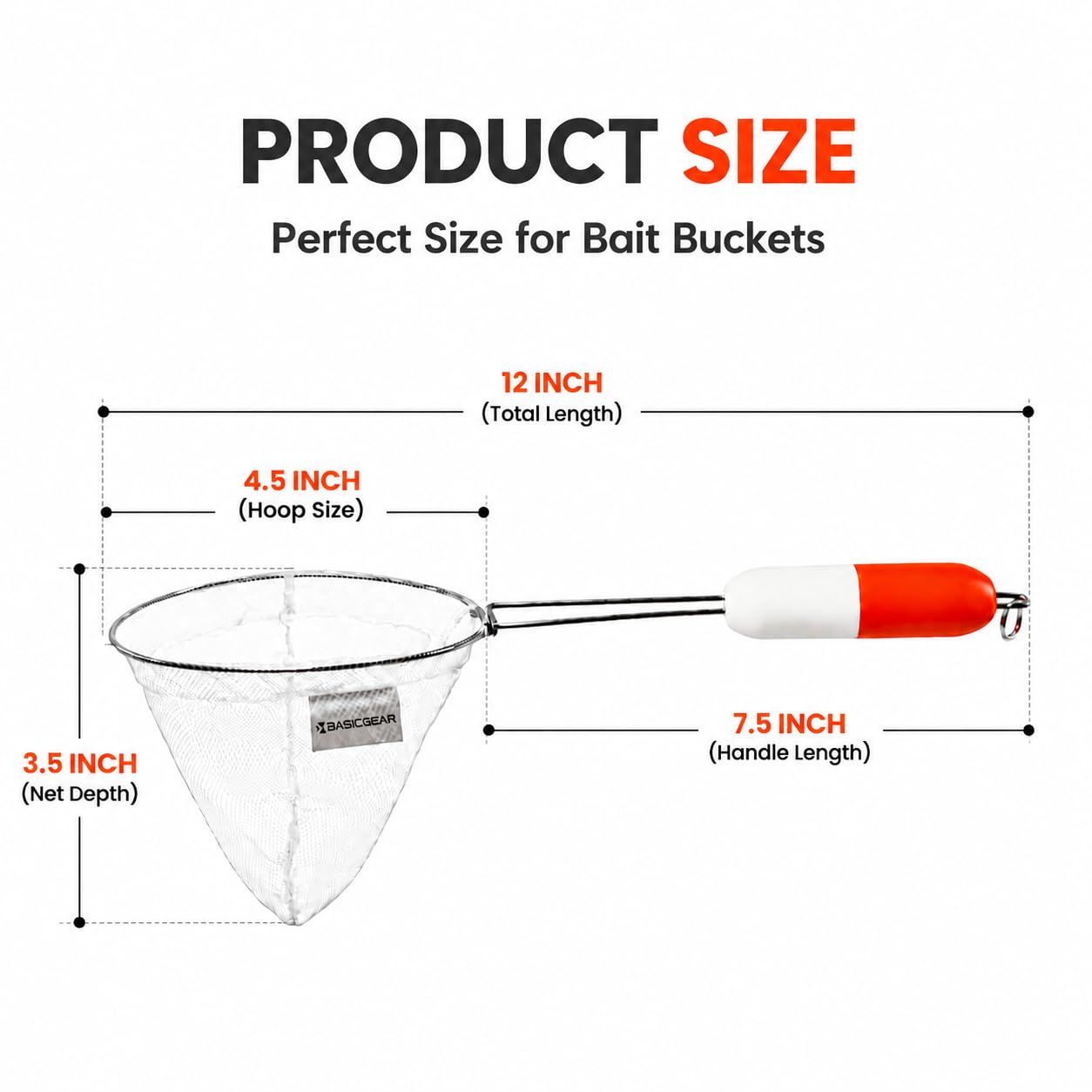 BasicGear gros plan sur la maille 1mm sans nœuds, protège les nageoires fragiles