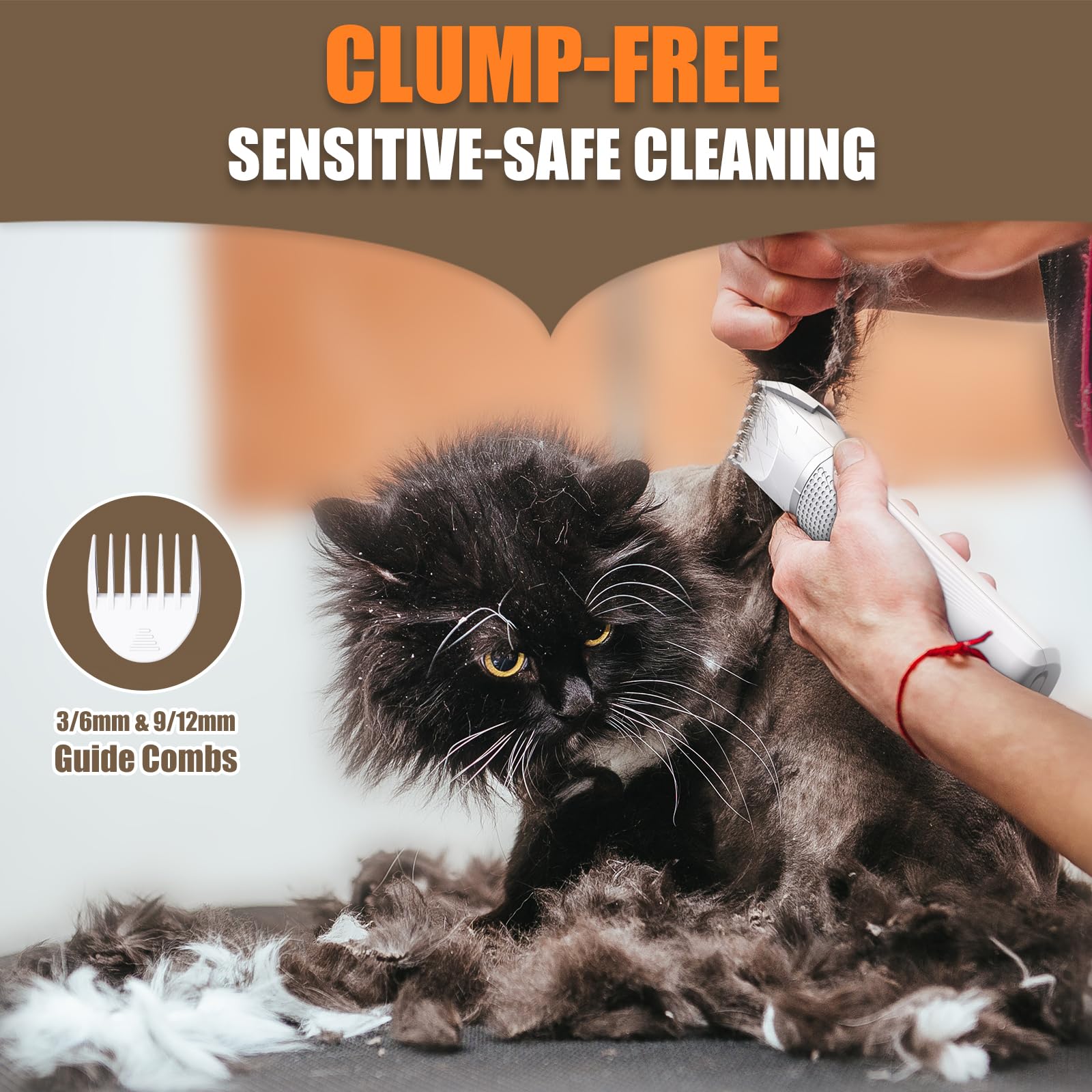 Bautrium tondeuse utilisée sur pattes de chat pour confort et précision