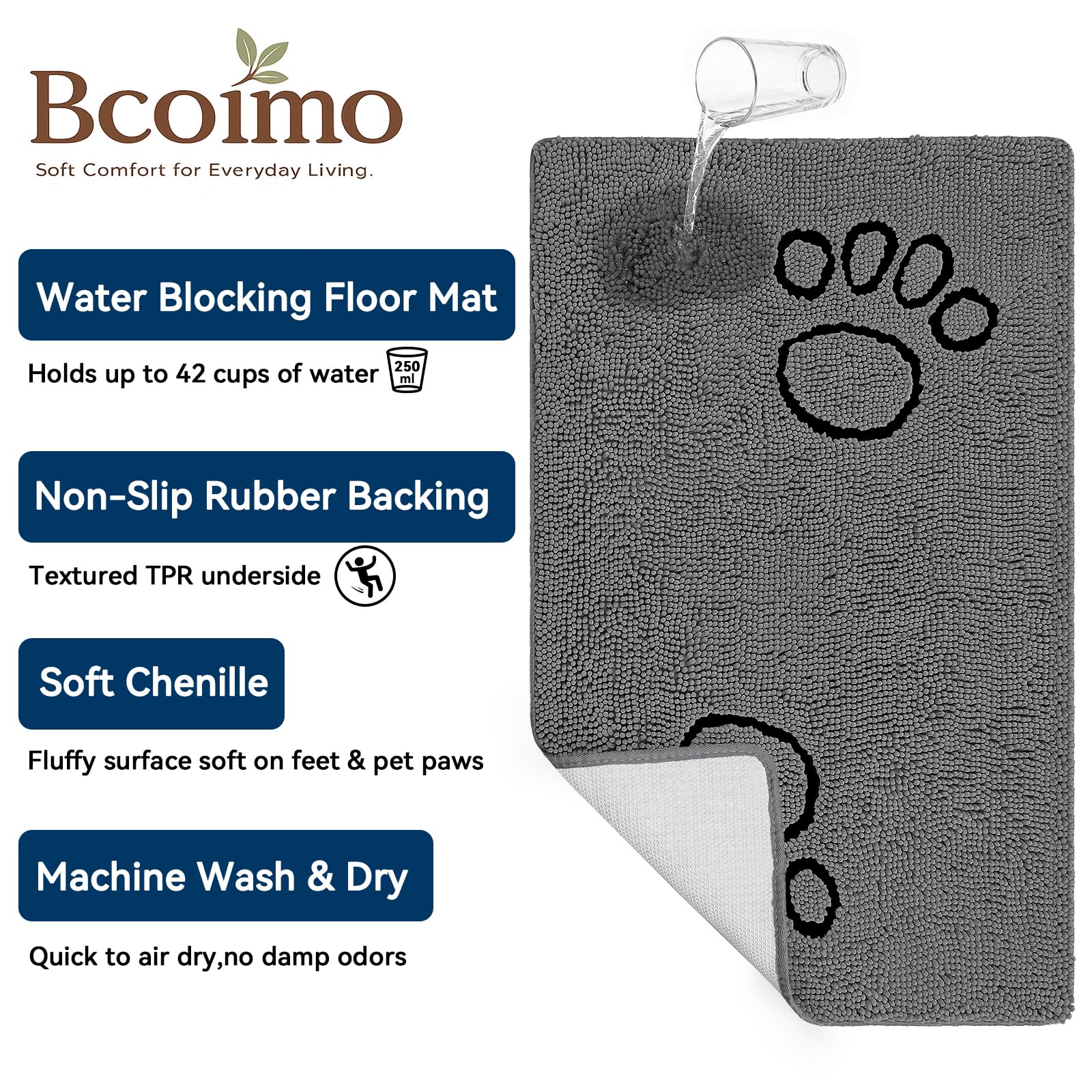 Bcoimo tapis en usage avec chien garde propreté maison