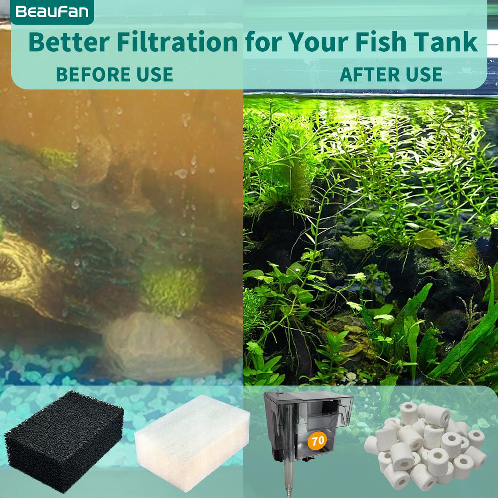 beaufan kit en situation dans aquarium clarifiant eau et aidant stabilité