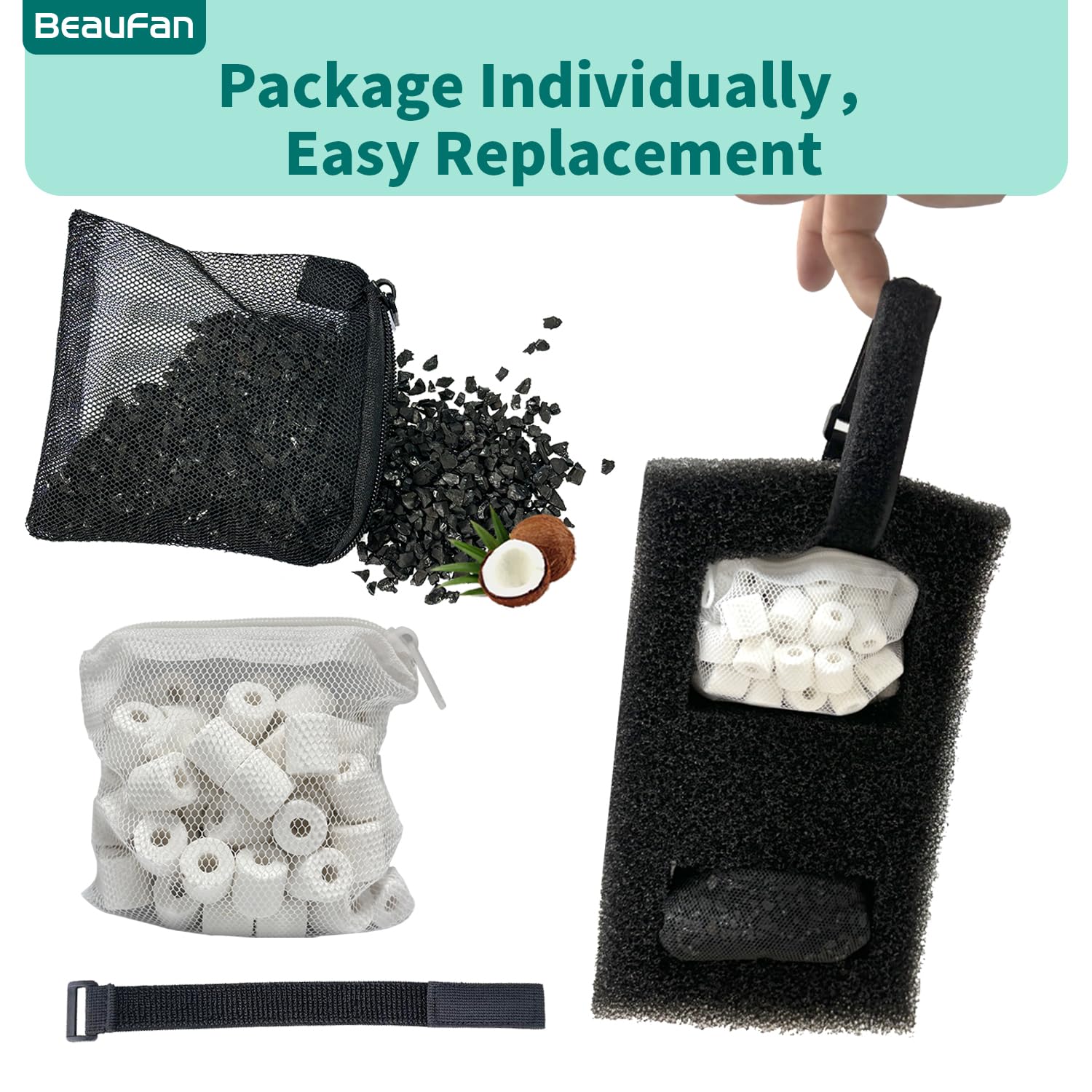 beaufan kit installé dans aquarium Fluval SPEC montrant eau plus claire et circulation optimisée