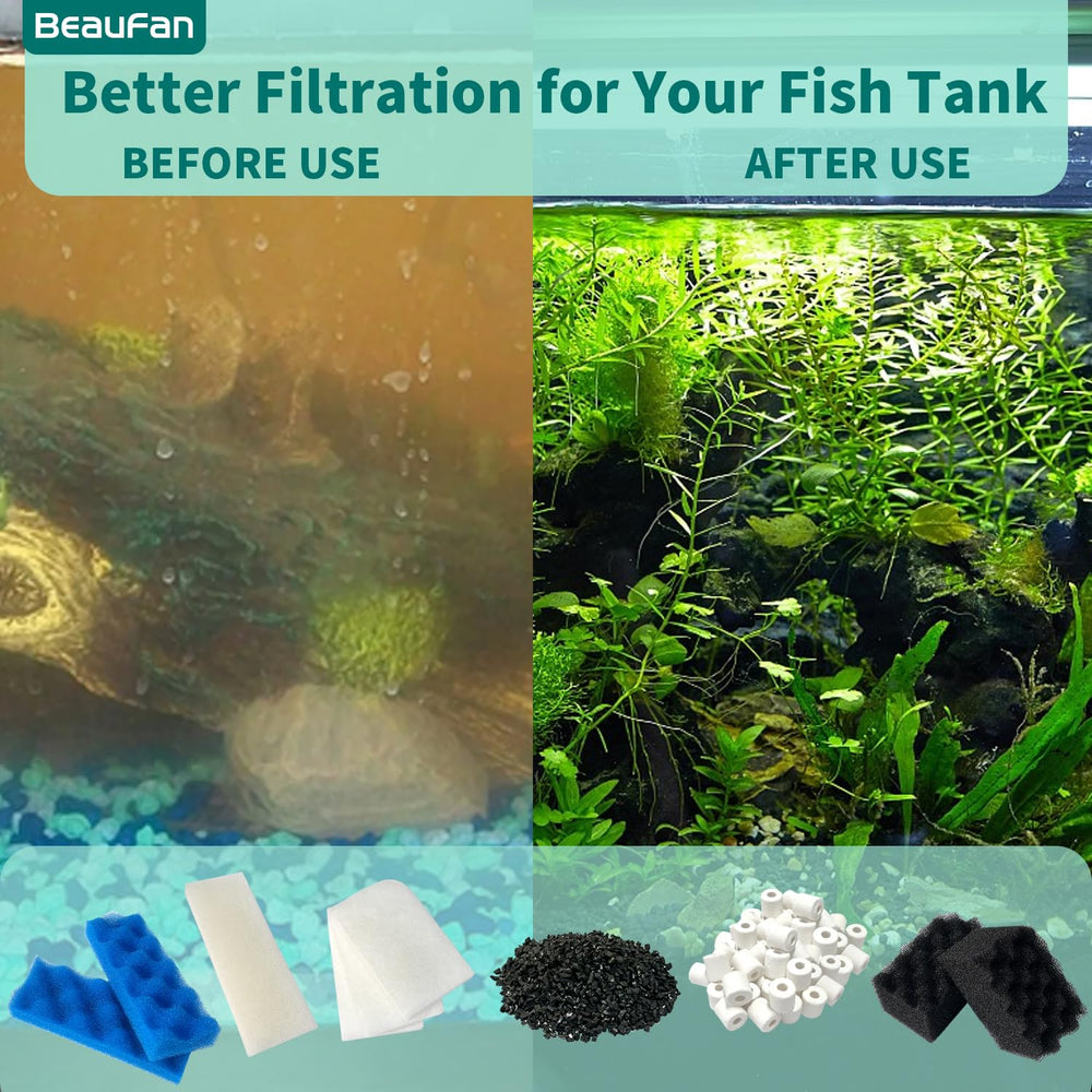 beaufan kit en aquarium montrant eau plus claire et aspect naturel