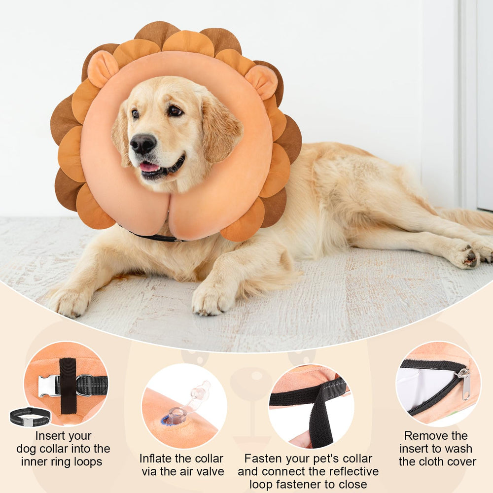 BEAUTYZOO chien portant collier donut intérieur liberté de mouvement