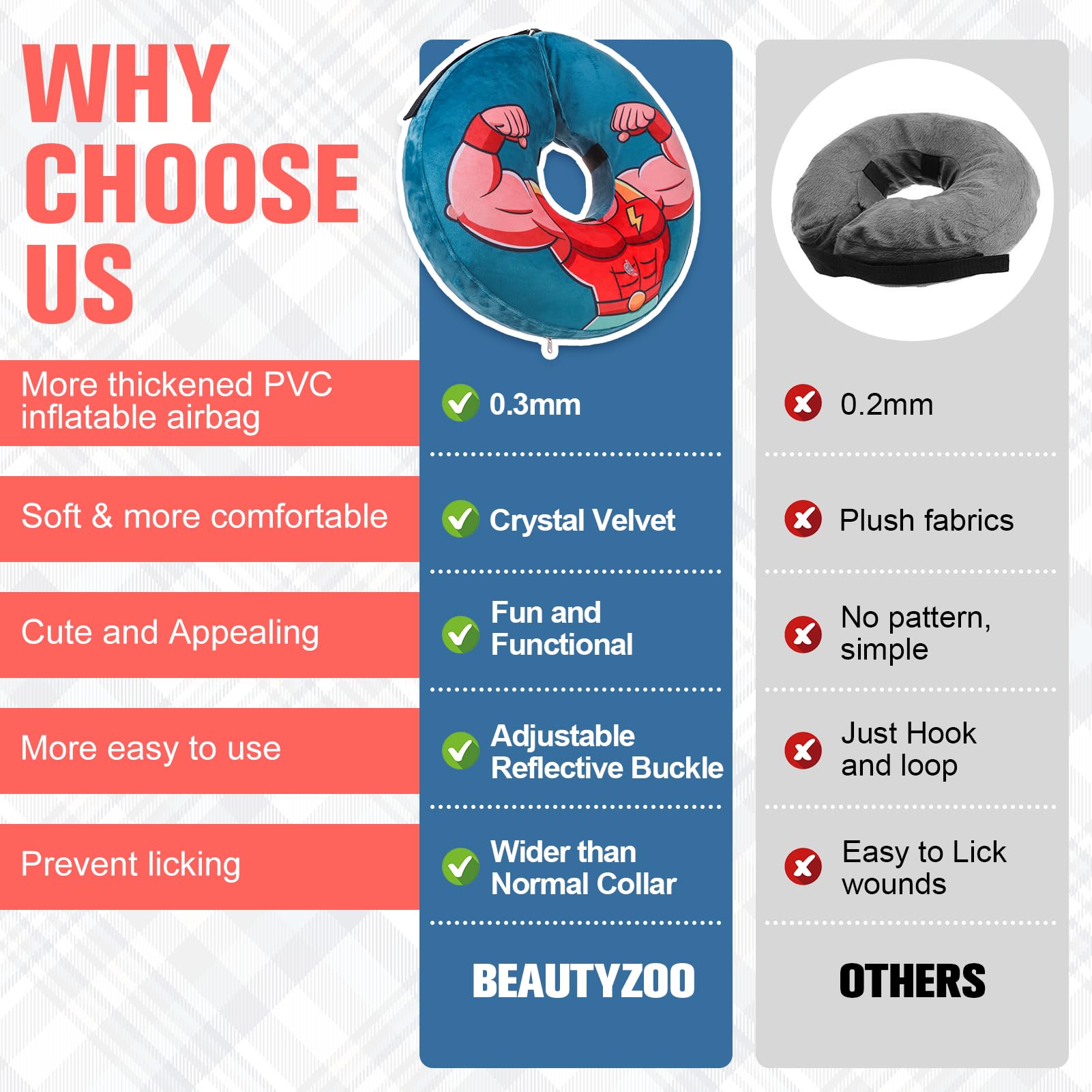 BEAUTYZOO collier comparatif de taille indiquant ajustement sûr