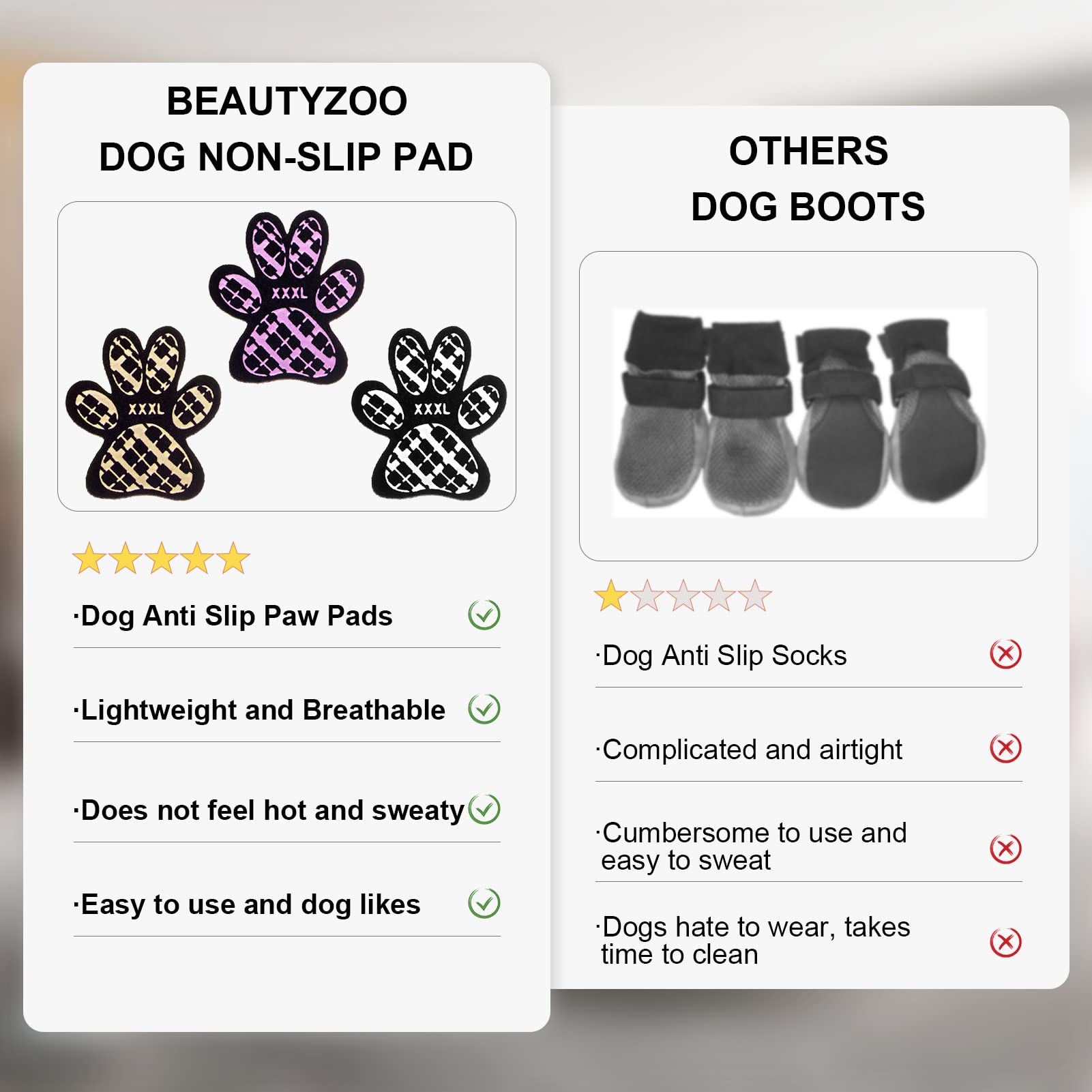 BEAUTYZOO règle comparant la taille du pad et du coussinet pour ajustement