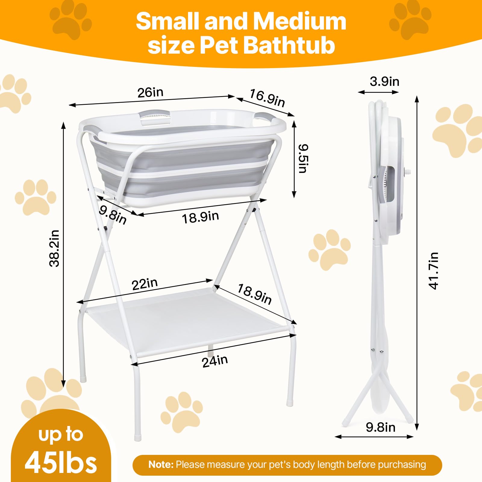 BEBEROAD PETS baignoire repliée compacte, gain de place et transport aisé