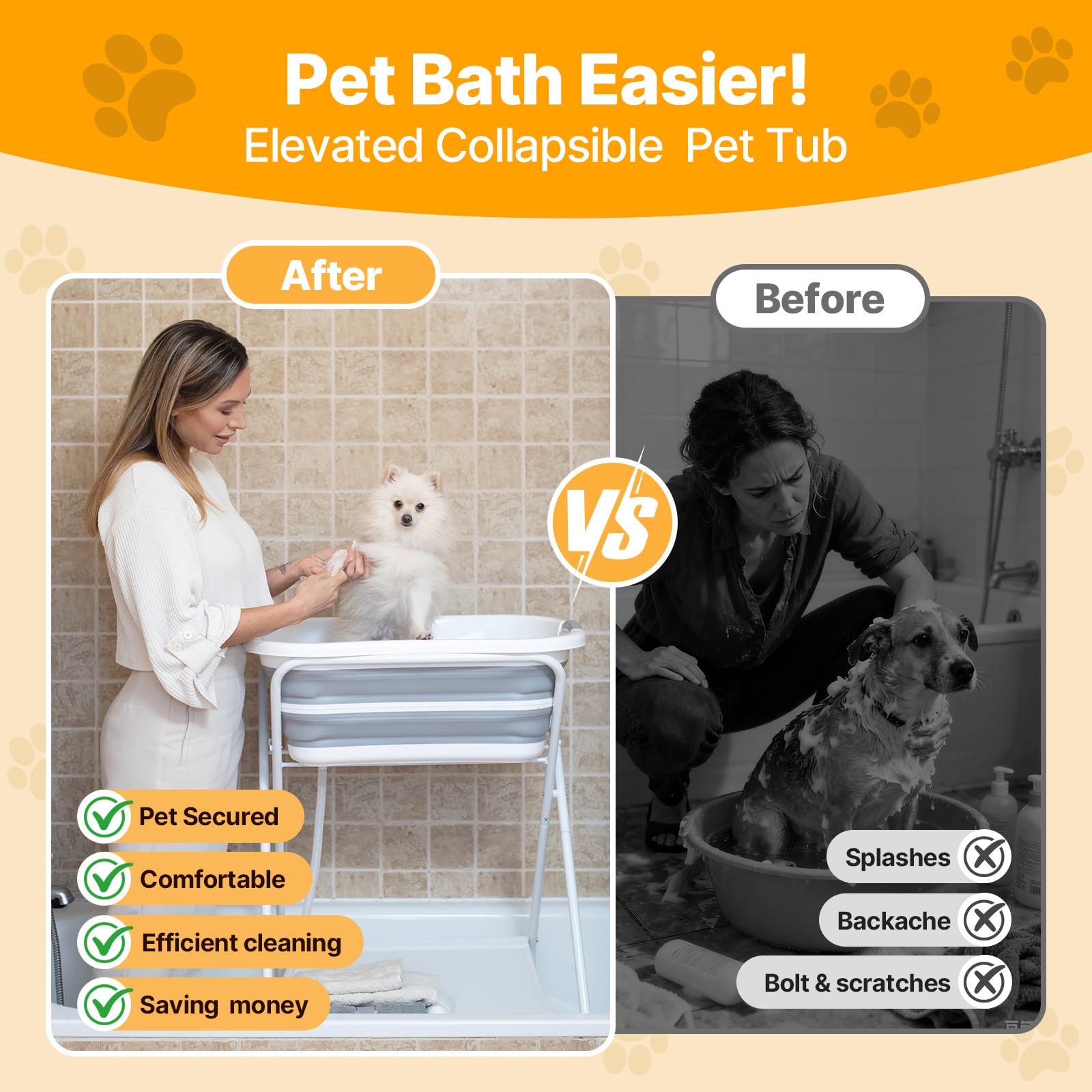 BEBEROAD PETS tuyau de vidange extensible en action, évacuation d'eau pratique