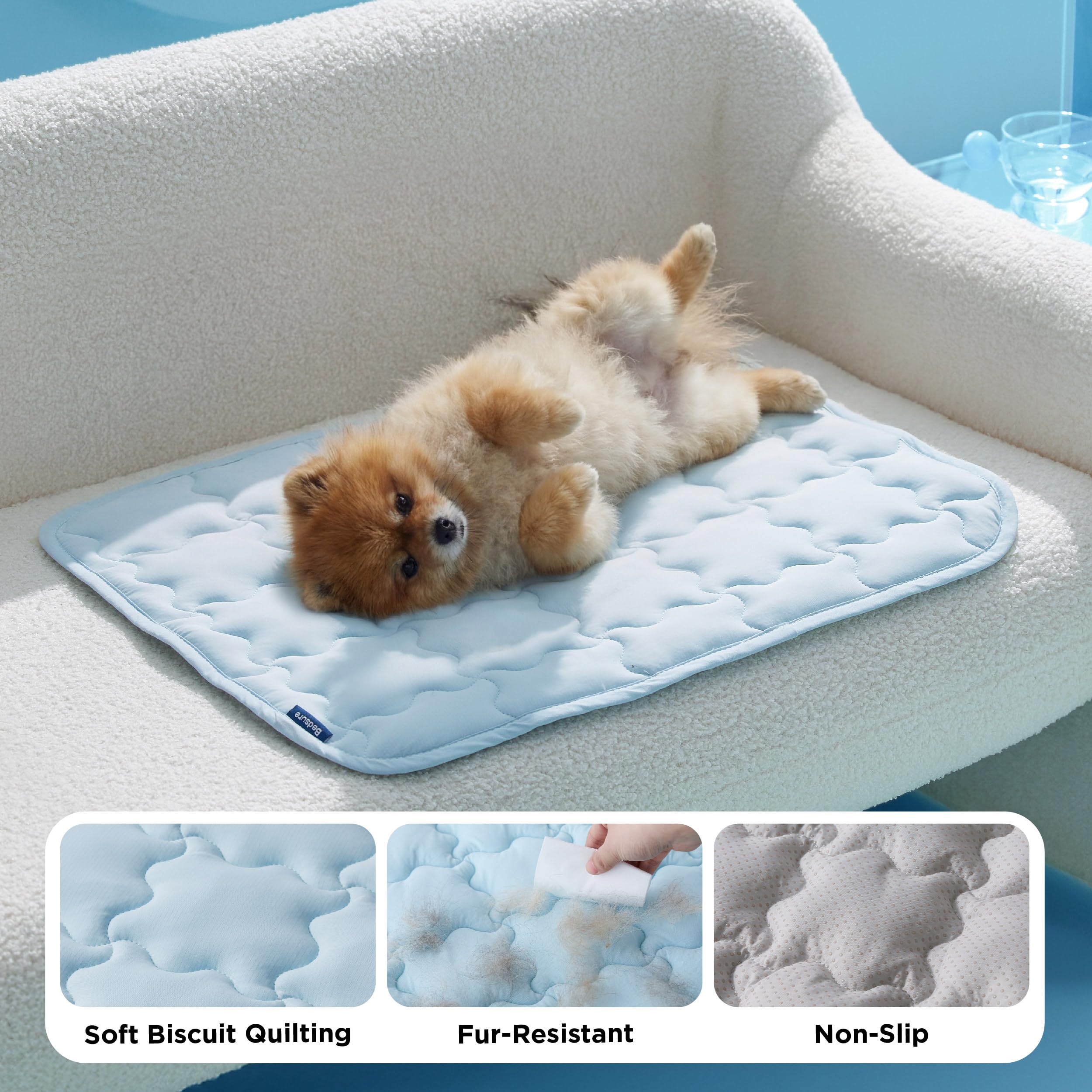 Bedsure ArcticMax chien couché dessus pour confort rafraîchissant à la maison