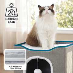 Bedsure intérieur du compartiment inférieur moelleux pour refuge sécurisé des chats