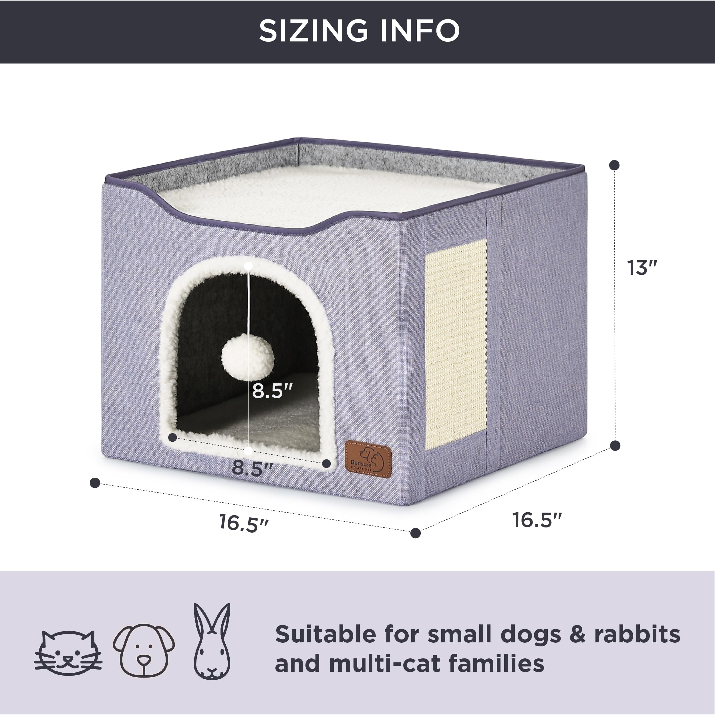 Bedsure comparaison échelle avec chat pour visualiser dimensions et capacité