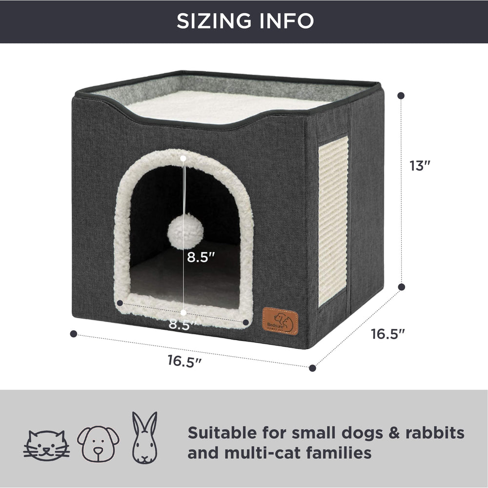 Bedsure comparaison d'échelle avec un chat montrant dimensions adaptées et sécurité