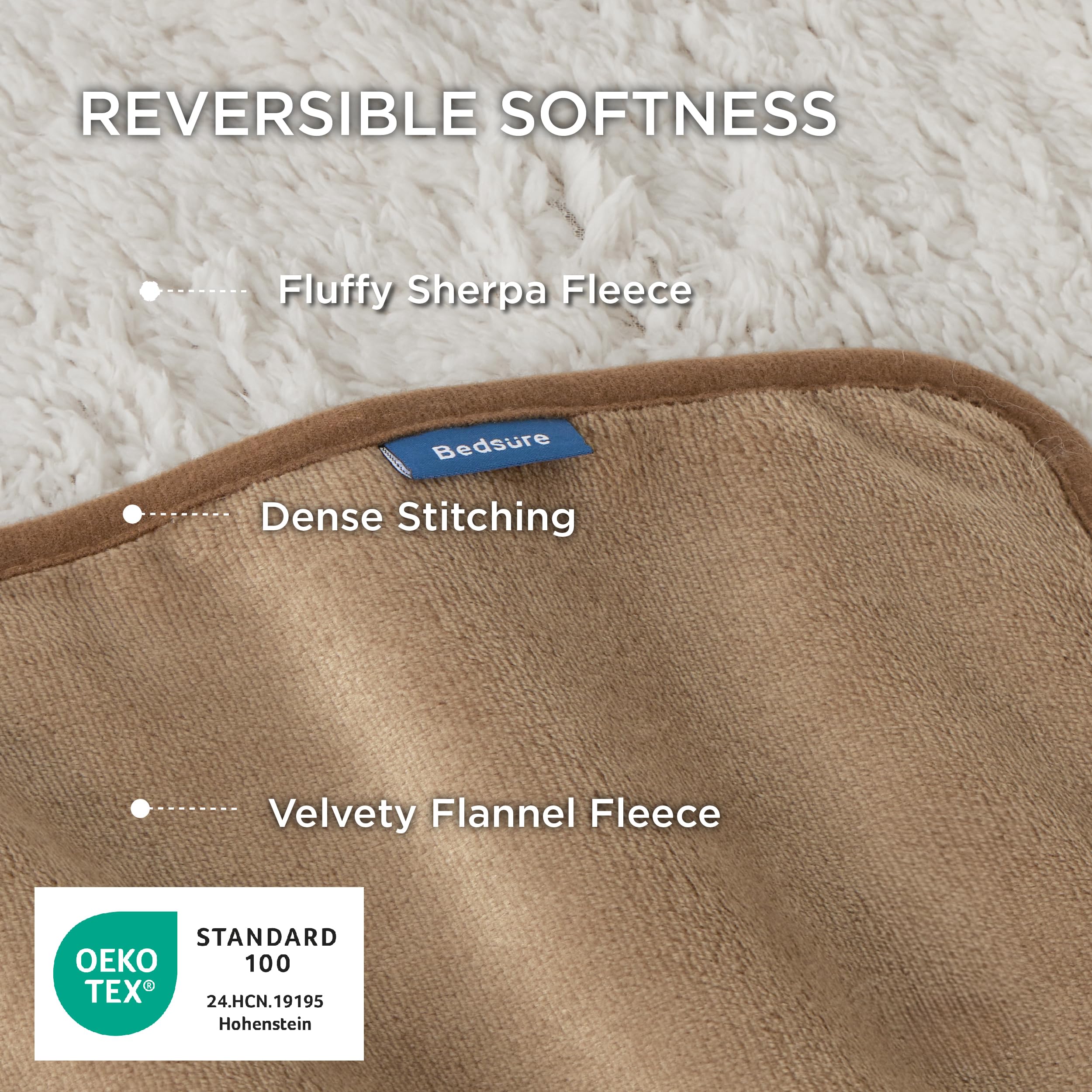 Bedsure gros plan flanelle douce pour un toucher lisse et cosy