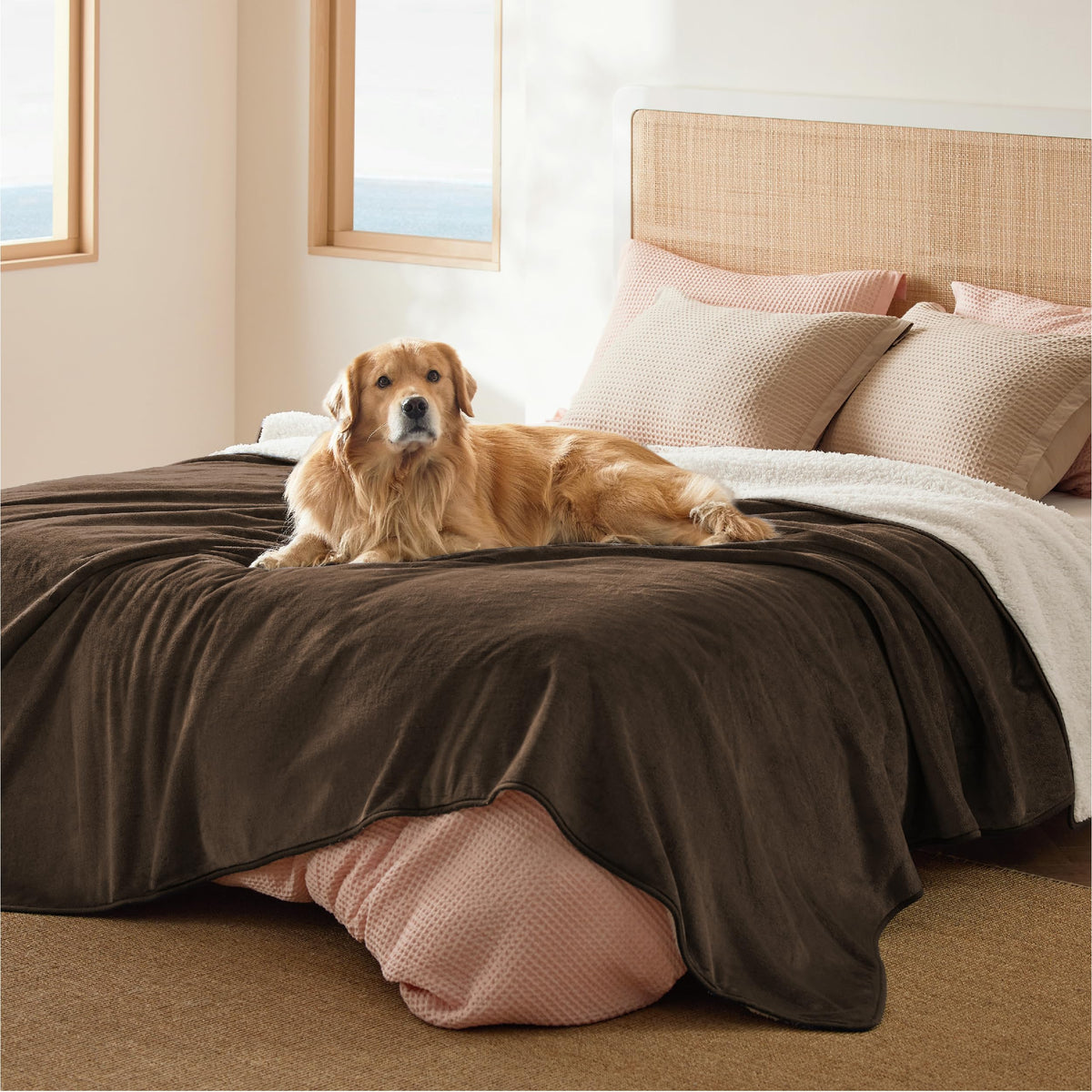 Bedsure face avant queen montrant protection et esthétique pratique