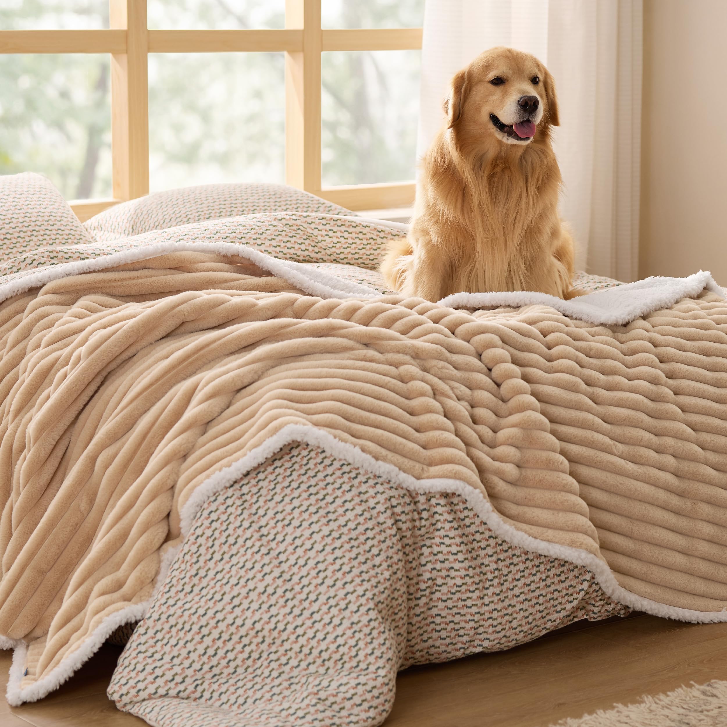 Bedsure couverture face avant Tuscan Beige offrant confort et protection
