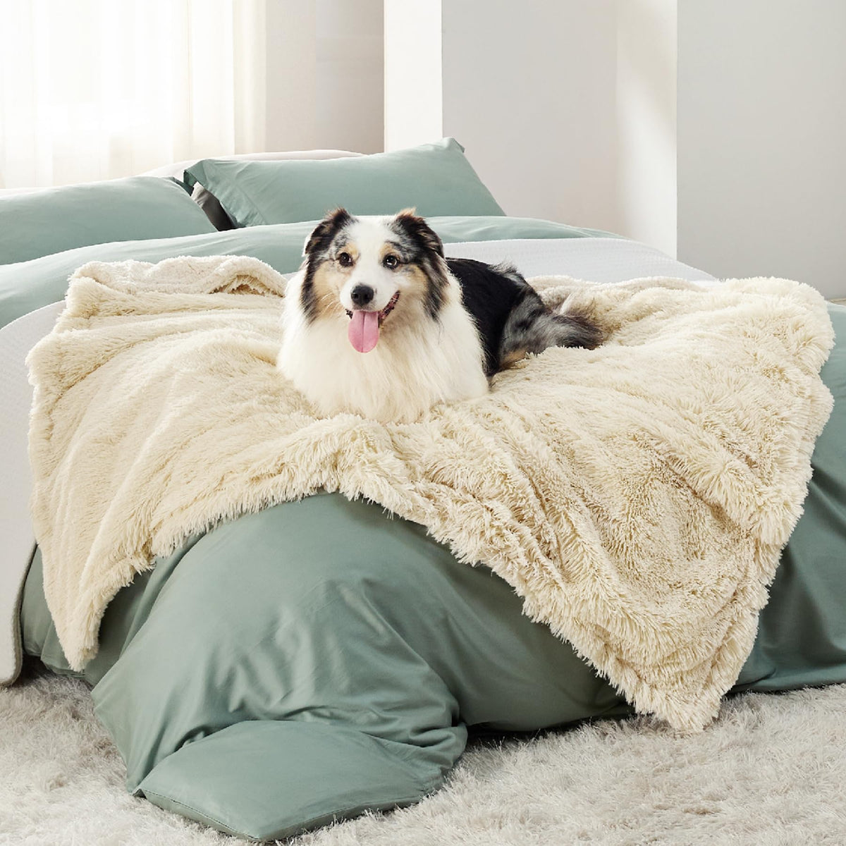 Bedsure couverture face avant montrant design élégant et protection pour canapé