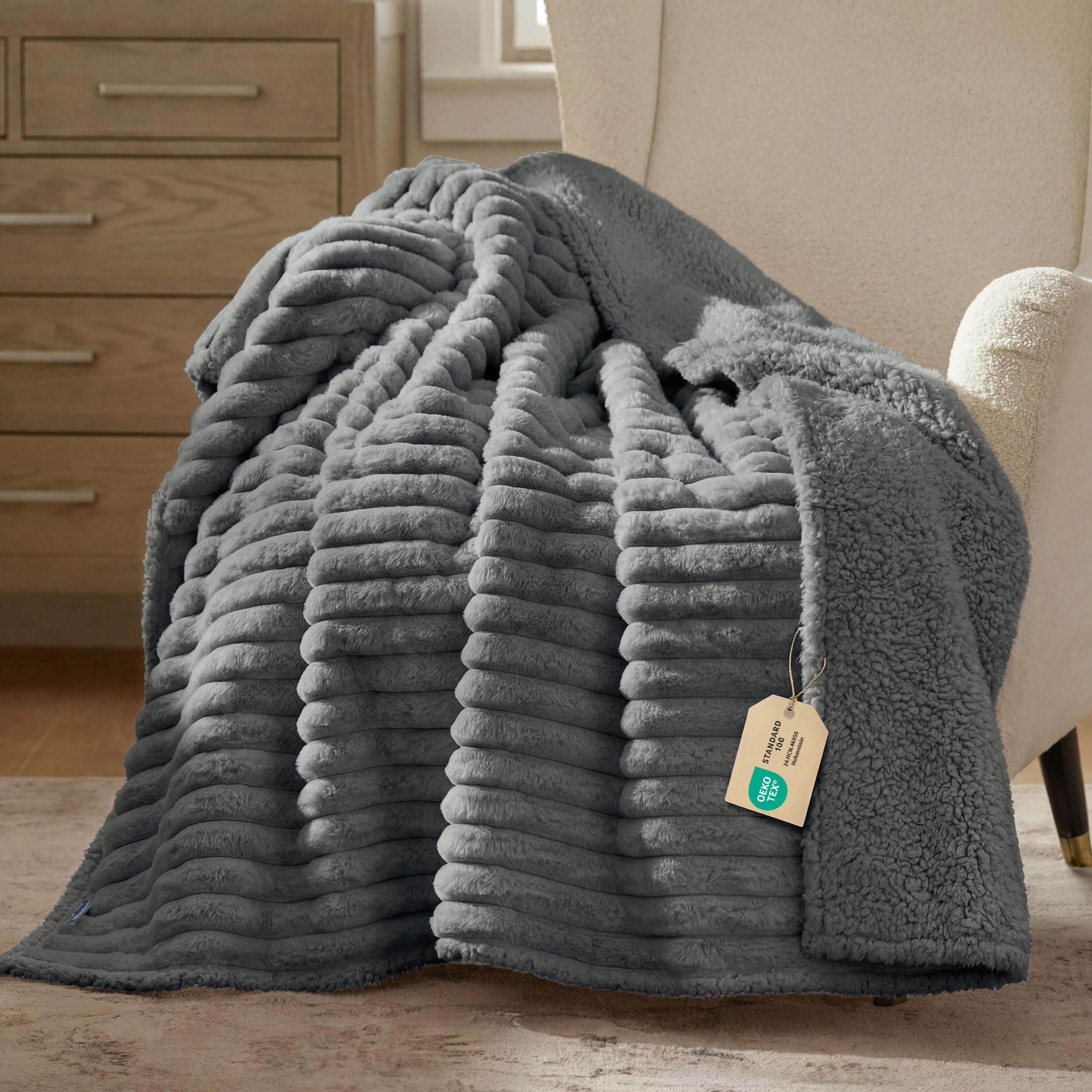 Bedsure couverture face sherpa douce assurant confort et chaleur