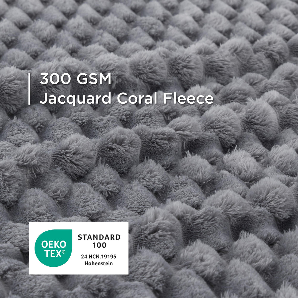 Bedsure détail jacquard révélant texture résistante et moelleuse
