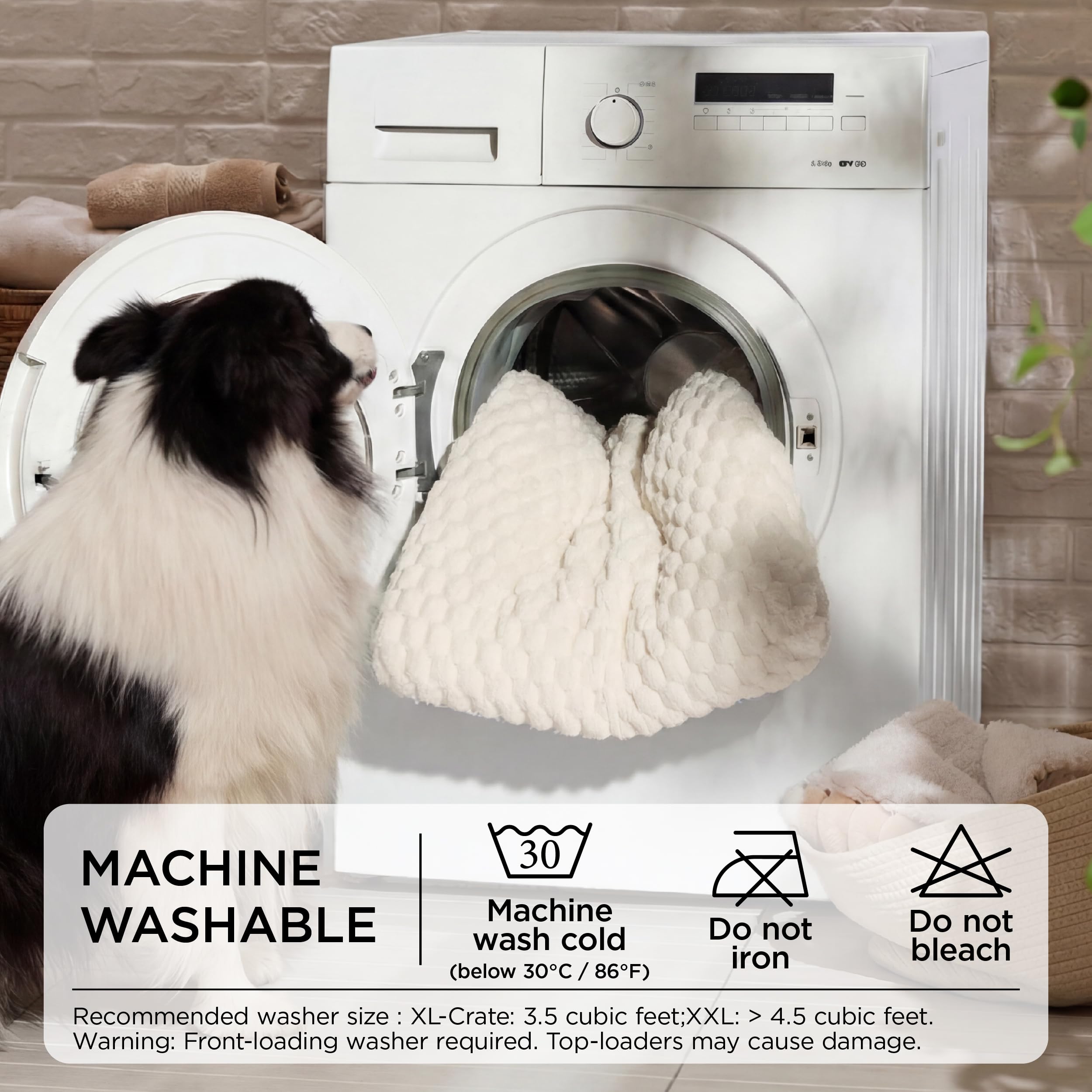 Bedsure comparaison d'échelle montrant l'ajustement pour grand chien