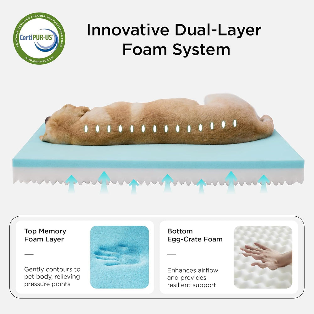 Bedsure gros plan mousse mémoire illustrant soutien adapté et moelleux