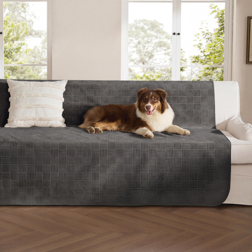 Bedsure housse de canapé face montrant protection et finition