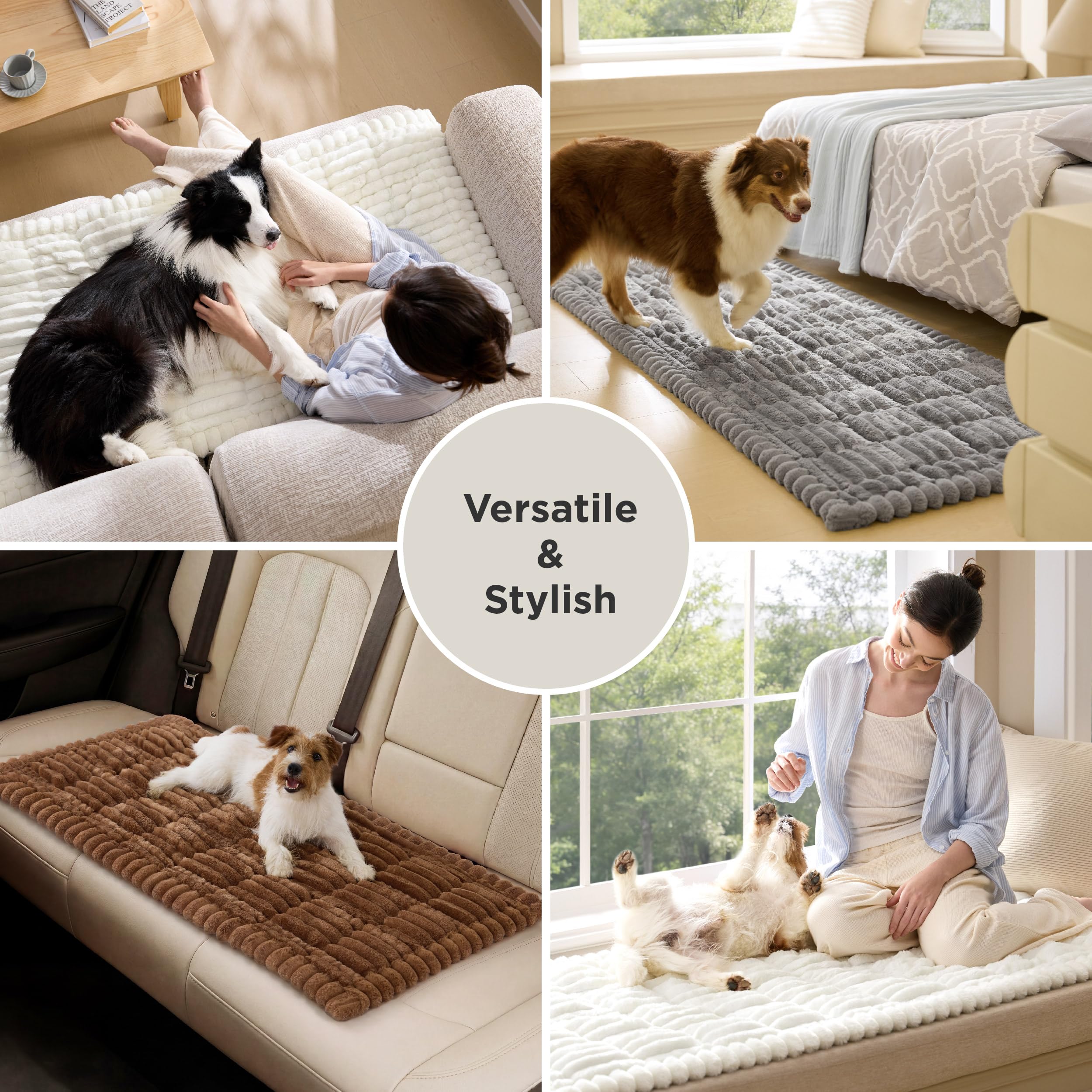 Bedsure chien reposant sur la housse, confort et protection visibles