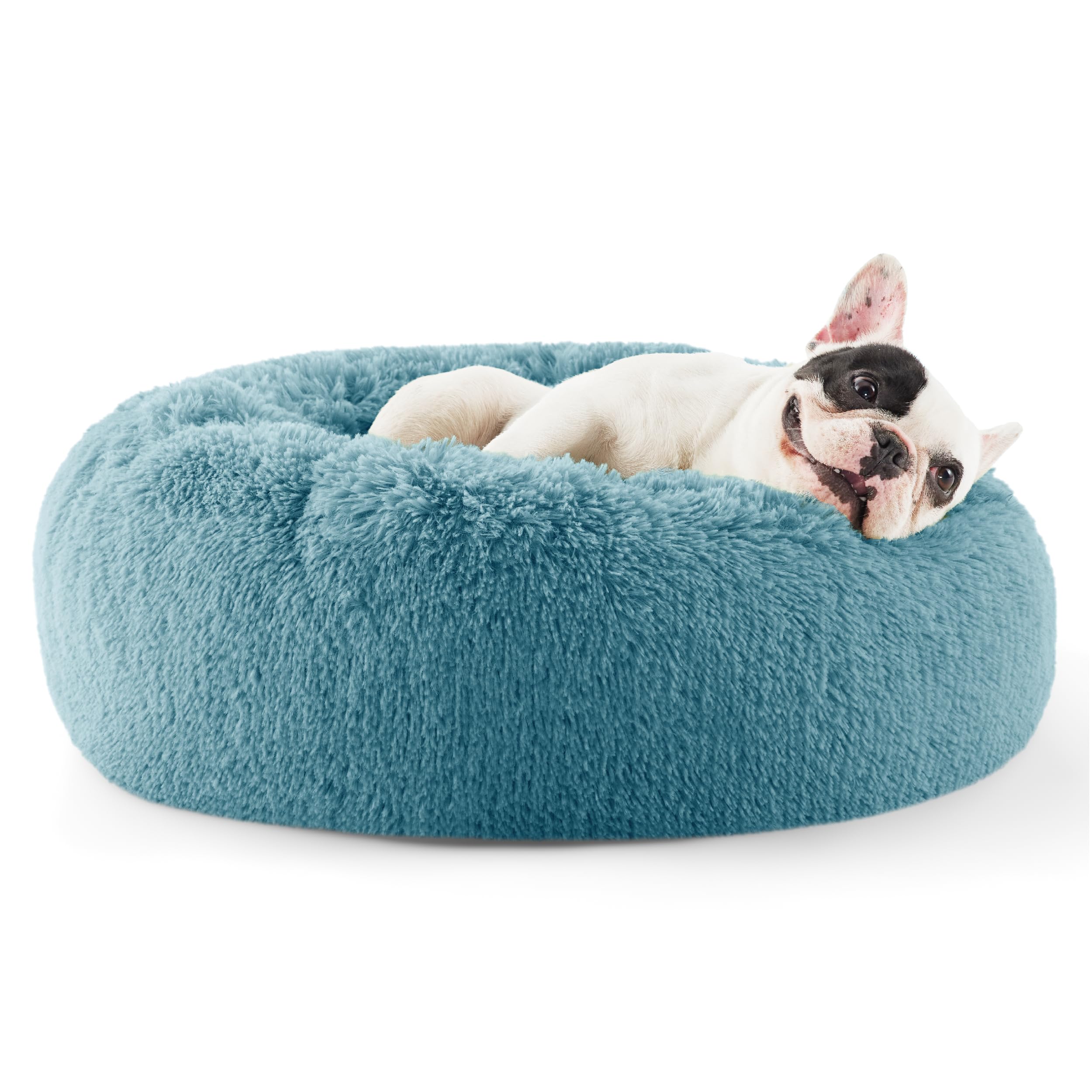Bedsure lit donut vue de face montrant confort et rebord protecteur
