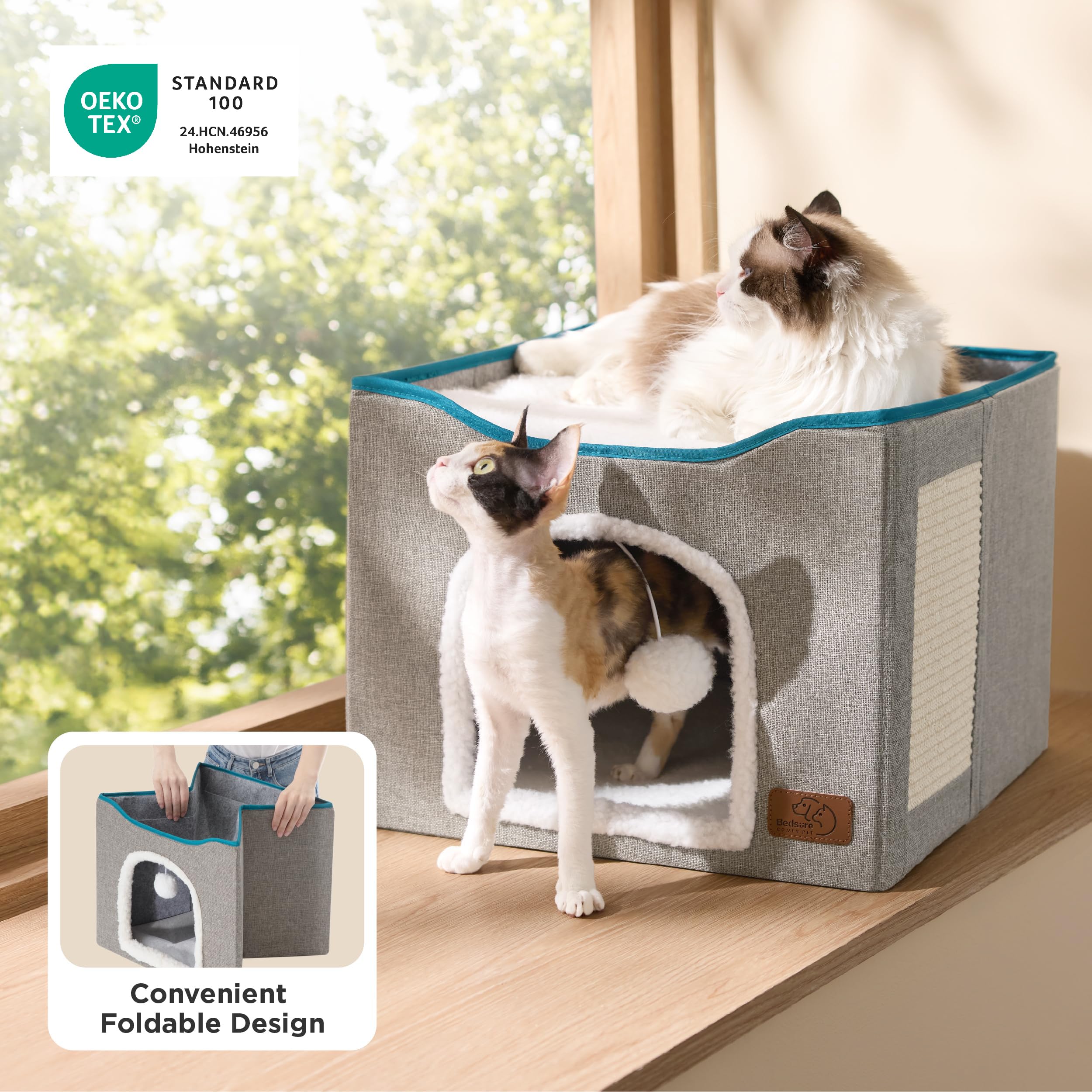 Bedsure griffoir en sisal intégré protège meubles et aiguise griffes