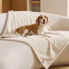 Bedsure plaid complet étendu montrant taille et protection pour grands chiens