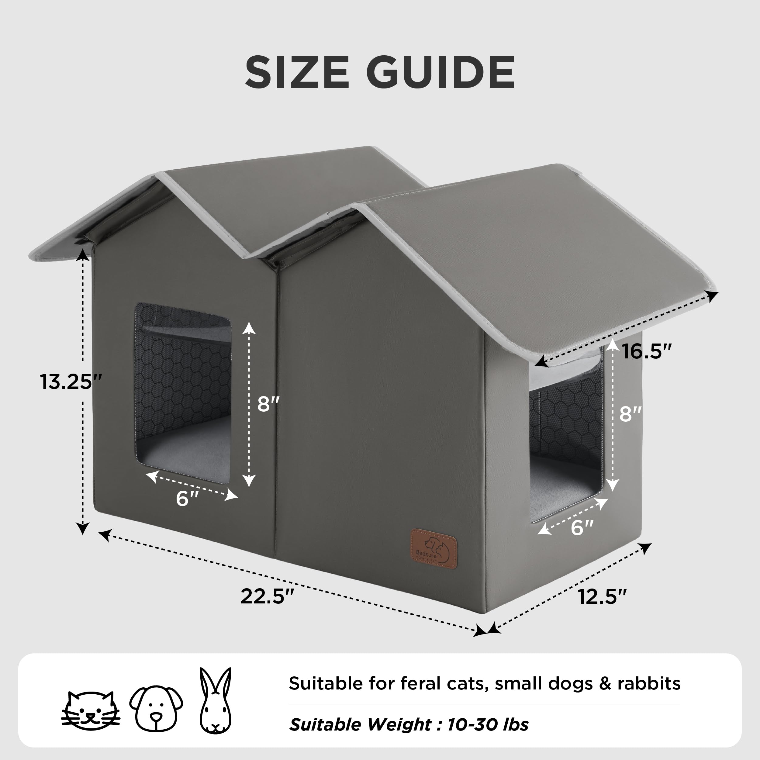 Bedsure comparaison taille montrant échelle et capacité pour chat
