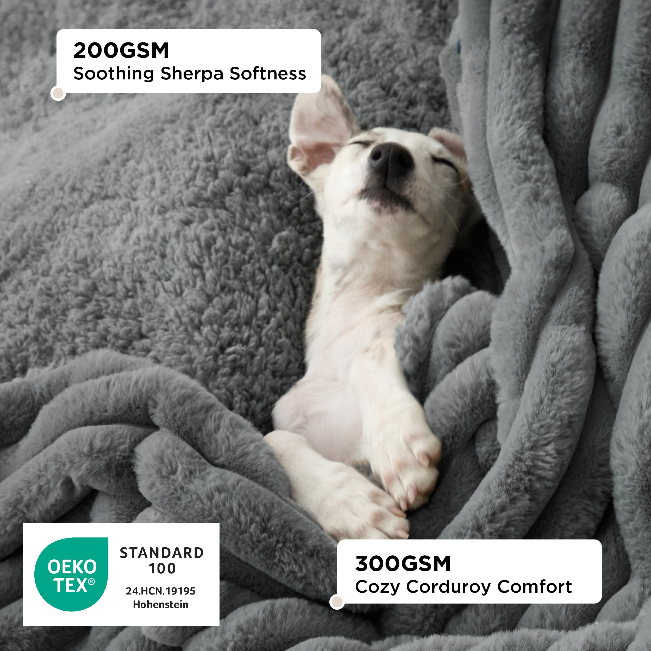 Gros plan sherpa Bedsure offrant douceur et chaleur pour le confort du chien