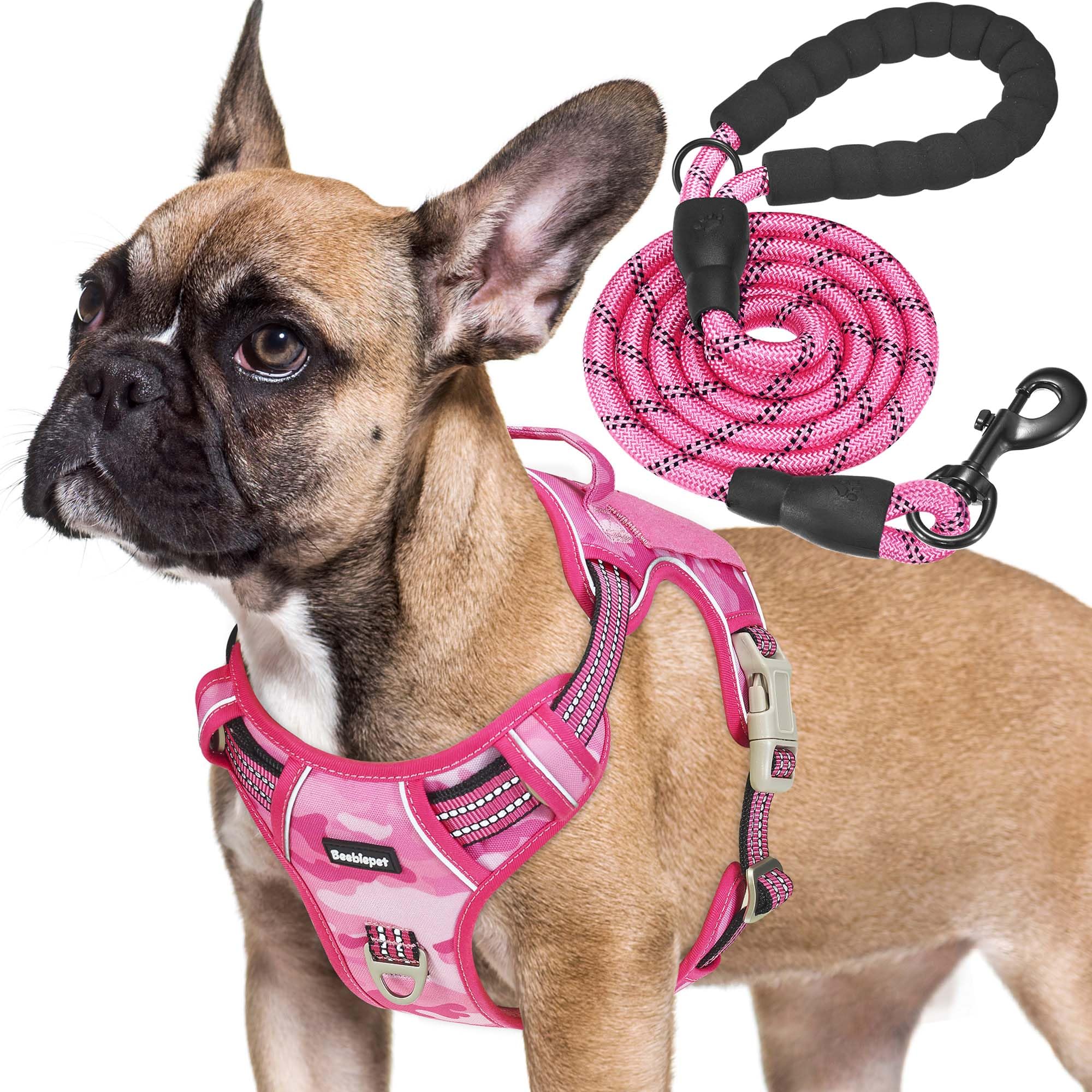 Beebiepet harnais face avant rose camo montrant maintien et style