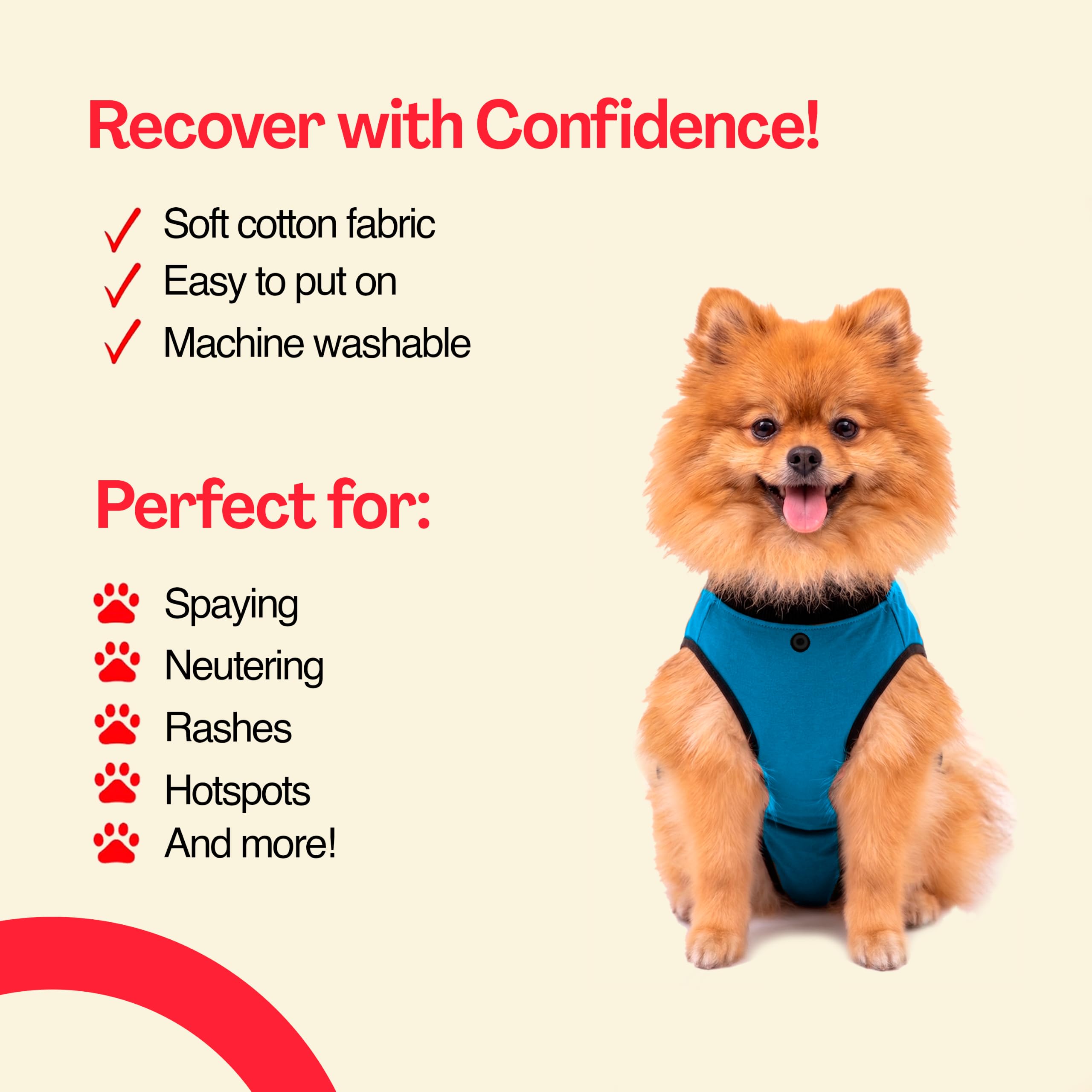 BellyGuard chien allongé confortablement montrant mobilité et repos