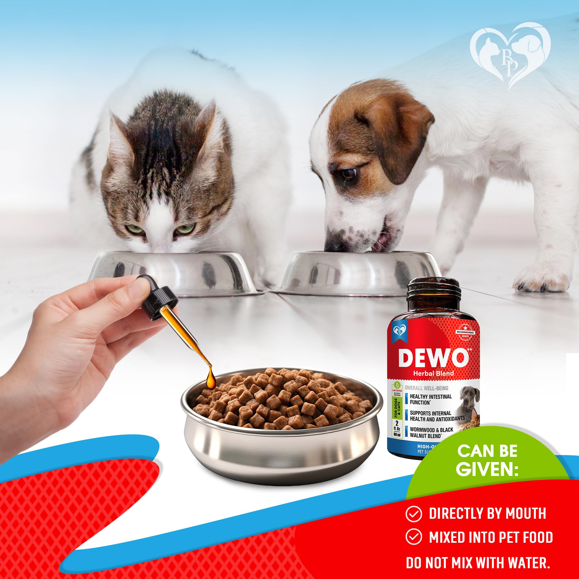 Beloved Pets chat mangeant nourriture mélangée, aide à donner sans stress