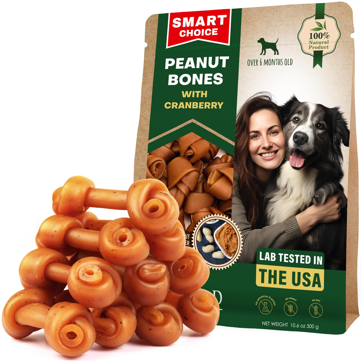 Beloved Pets emballage avant montrant format 10,6 oz et bénéfice portabilité