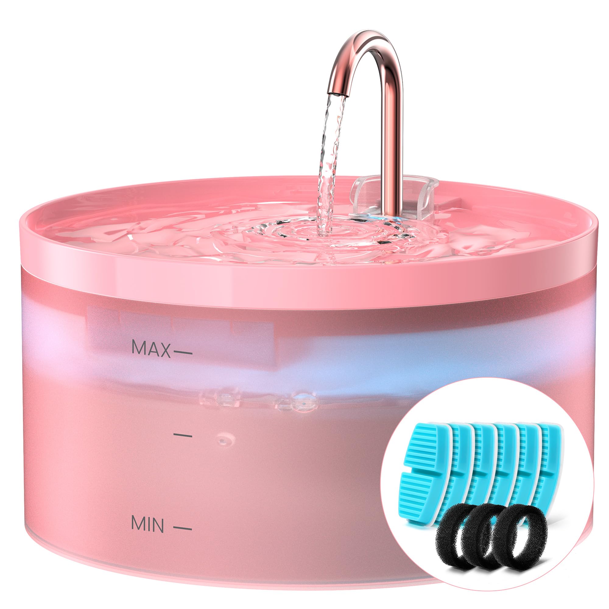 BEMOONY fontaine face avant montrant design rose et flux attractif