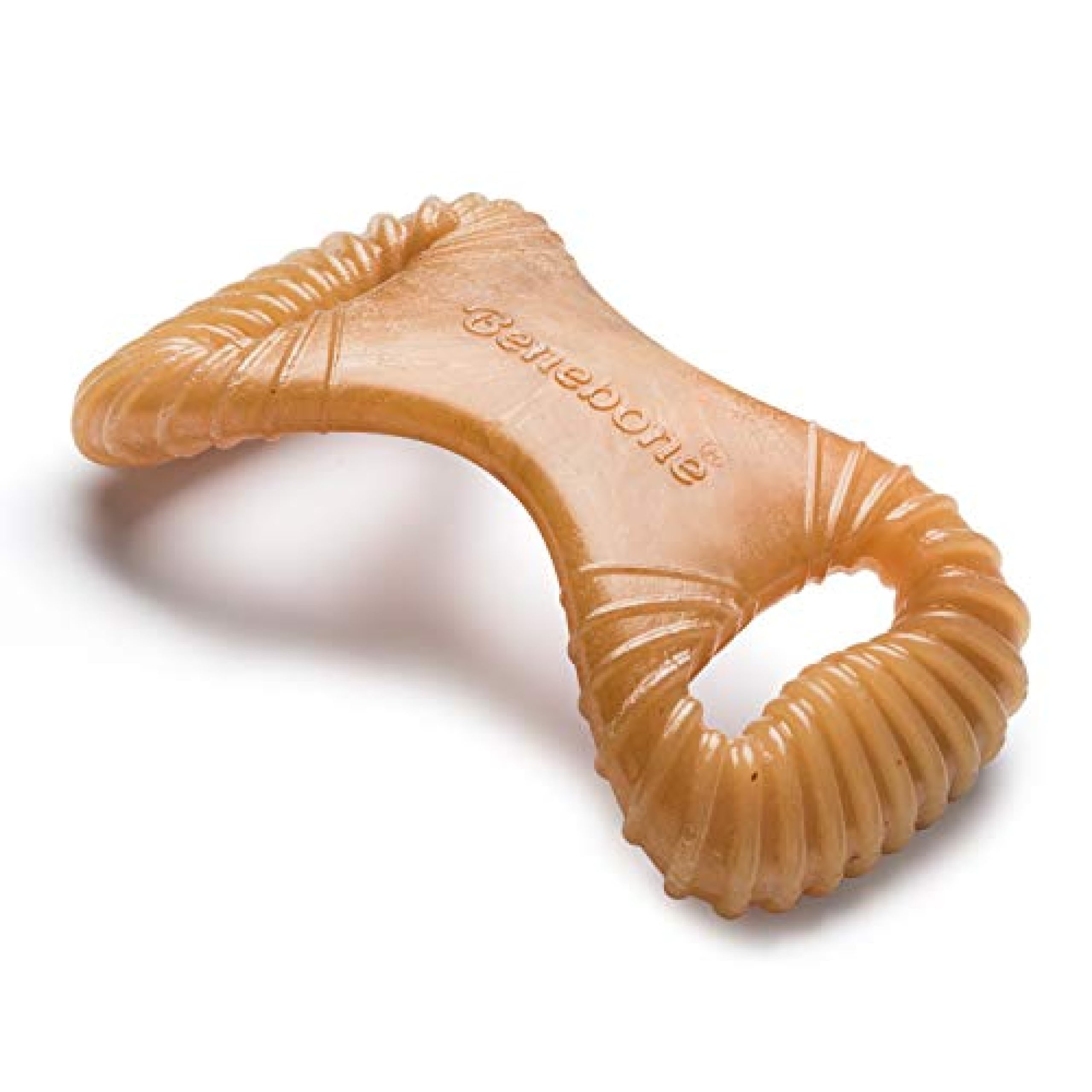 Benebone Dental Chew vue face montrant forme ergonomique et attraction poulet