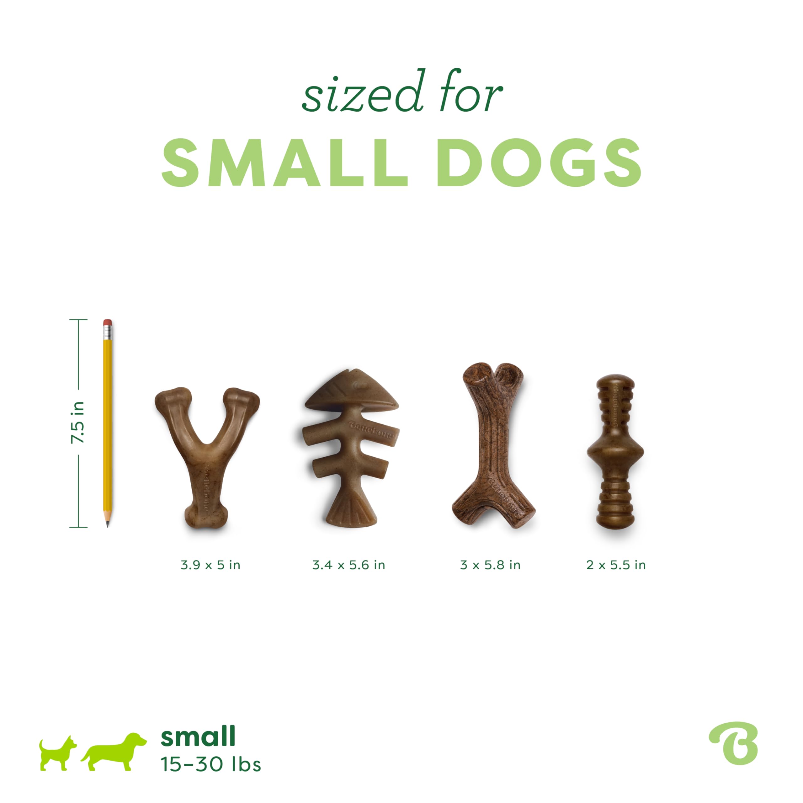 Chien utilisant Benebone en bois et nylon pour distraction apaisante