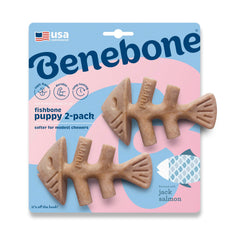 Benebone packaging du Fishbone montrant le jouet et informations produit