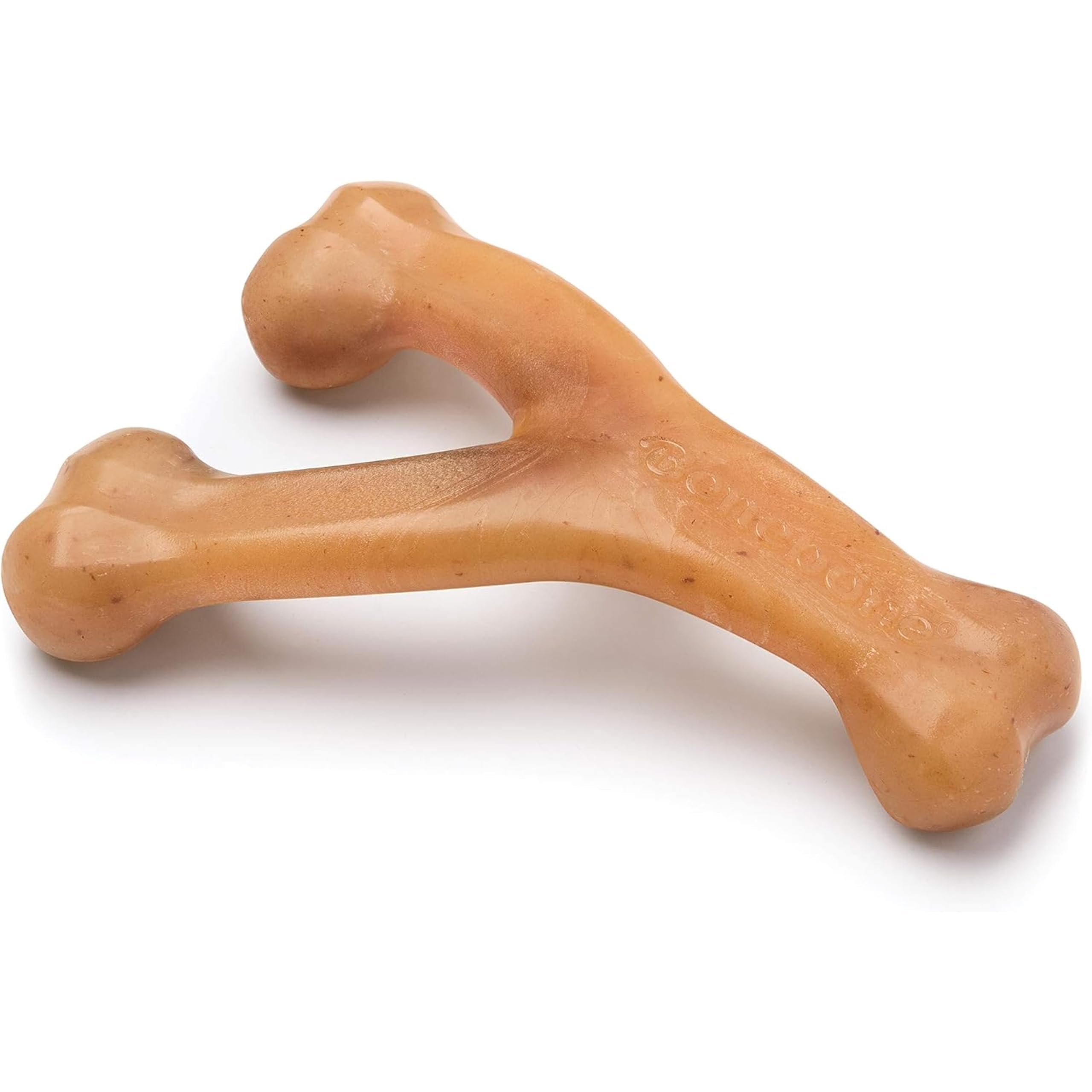 Benebone Wishbone emballage avant montrant la saveur poulet et durabilité