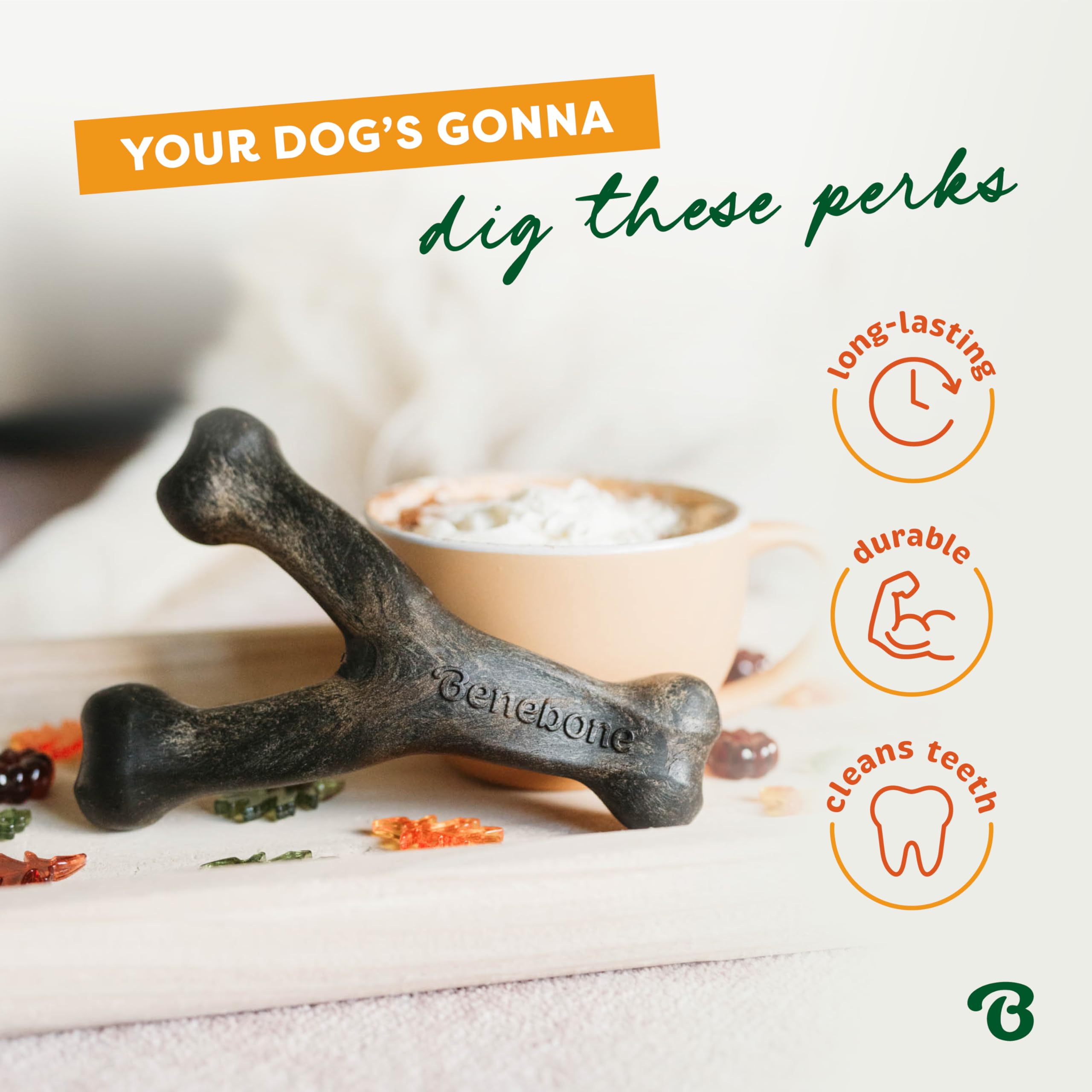 Benebone étiquette produit made in USA garantissant qualité