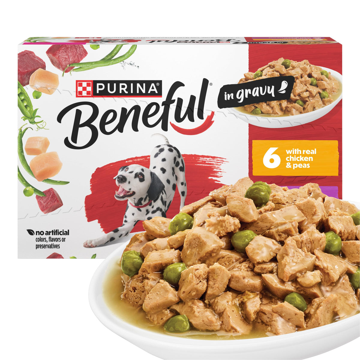 Beneful emballage avant montrant assortiment pratique pour repas complet