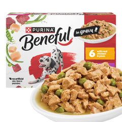 Beneful emballage avant montrant assortiment pratique pour repas complet