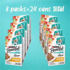 Beneful conserve ouverte révélant la texture en sauce, appétissant pour chien
