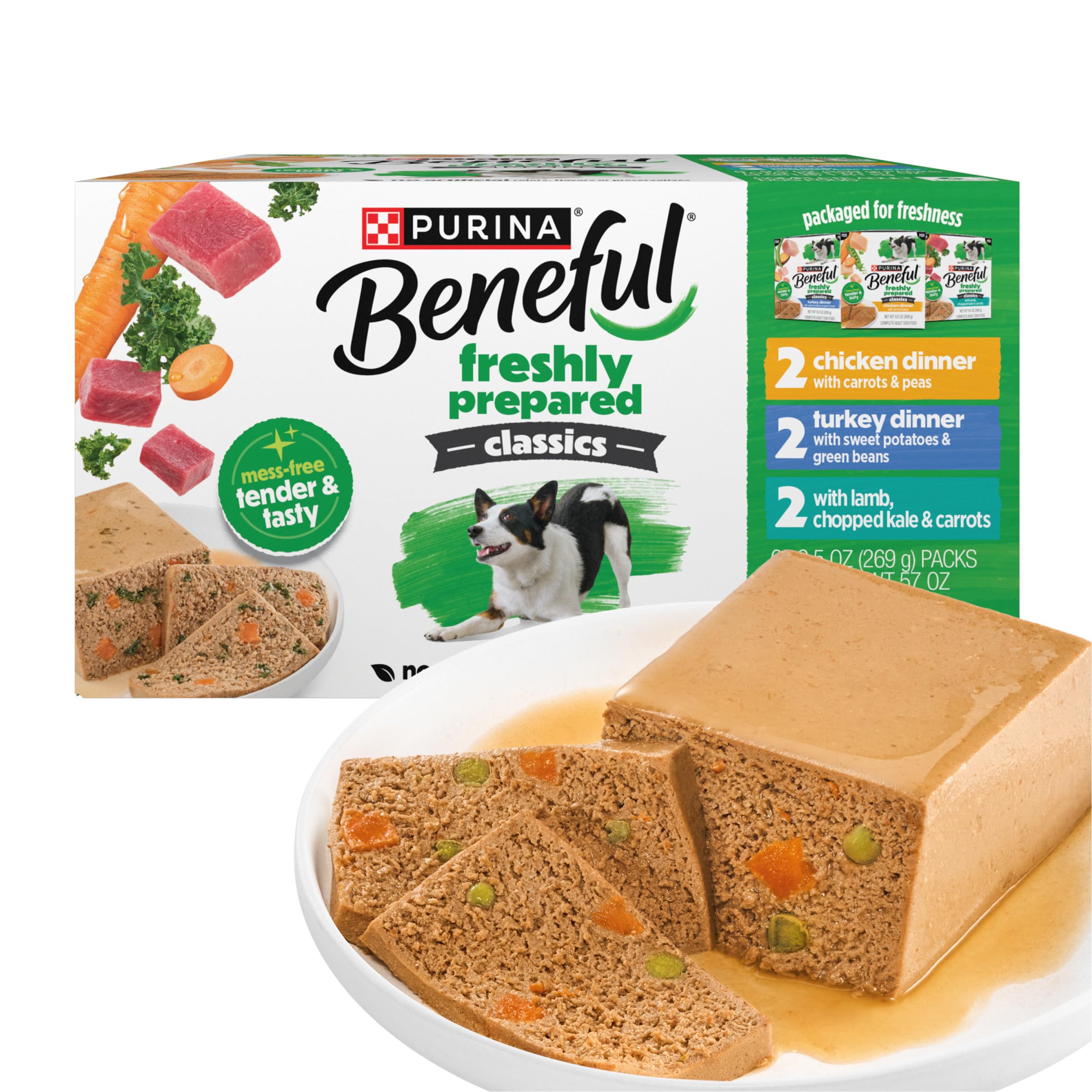 Beneful emballage avant montrant le pack varié et facilité d'usage